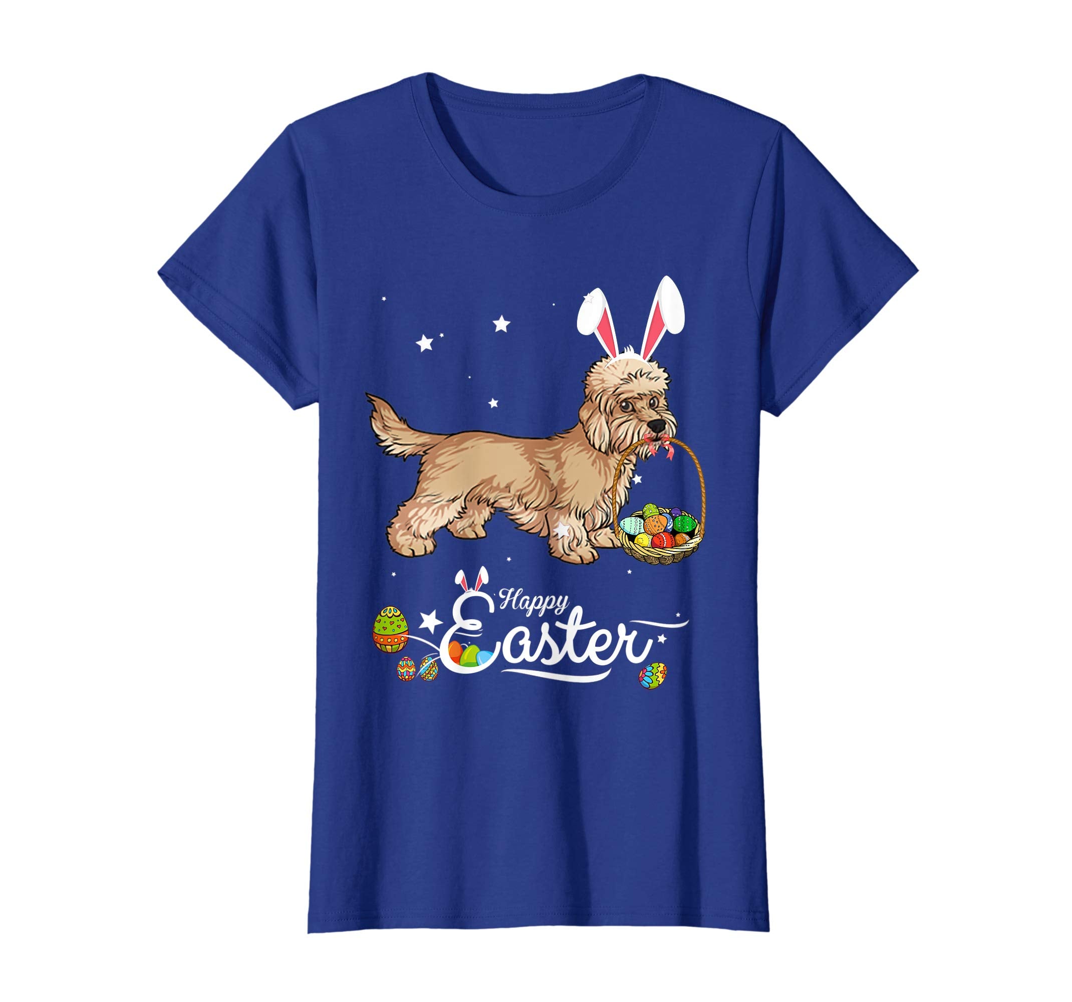 Dandi Dinmont Dog With Bunny Hat Easter Costume T Shirt