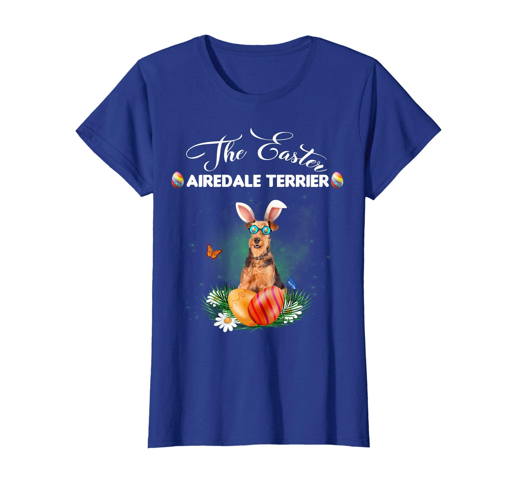 Airedale Terrier Bunny Easter Day Dog Gifts T-Shirt