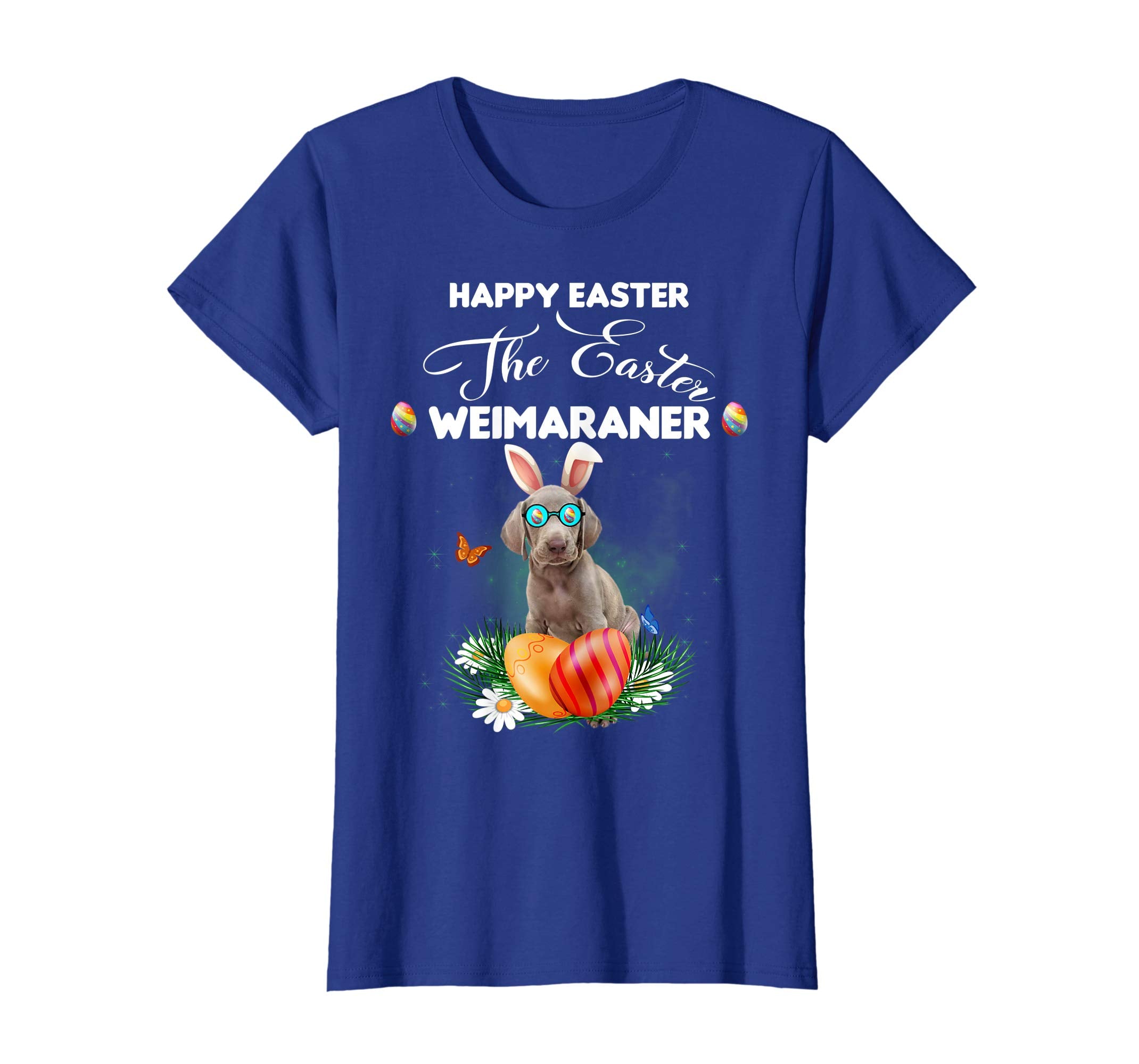 Weimaraner Dog Sunglass Bunny Happy Easter Day Tshirt