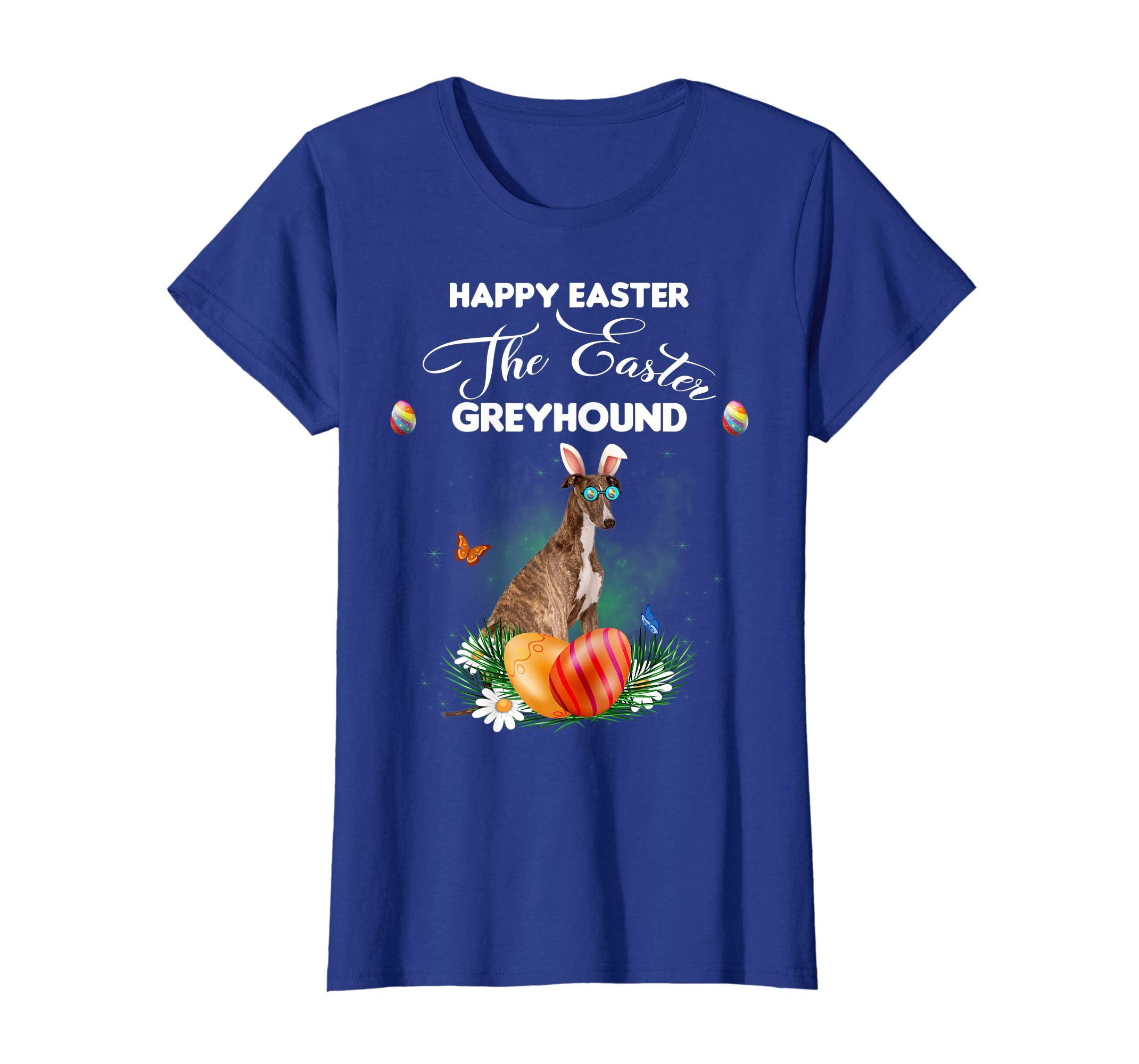 Greyhound Dog Sunglass Bunny Happy Easter Day Tshirt