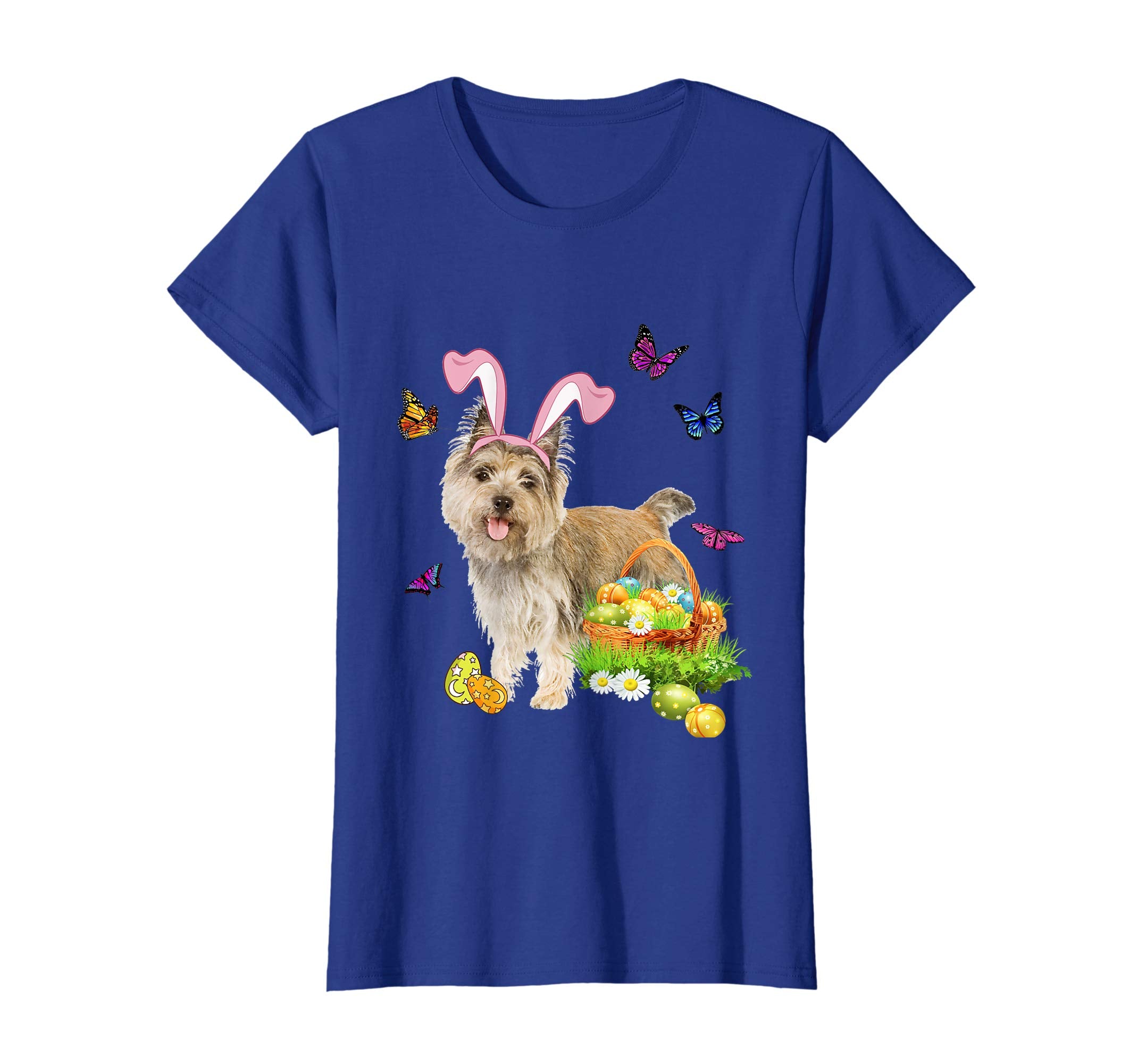 Cairn Terrier Bunny Hat Rabbit Easter Eggs T-Shirt