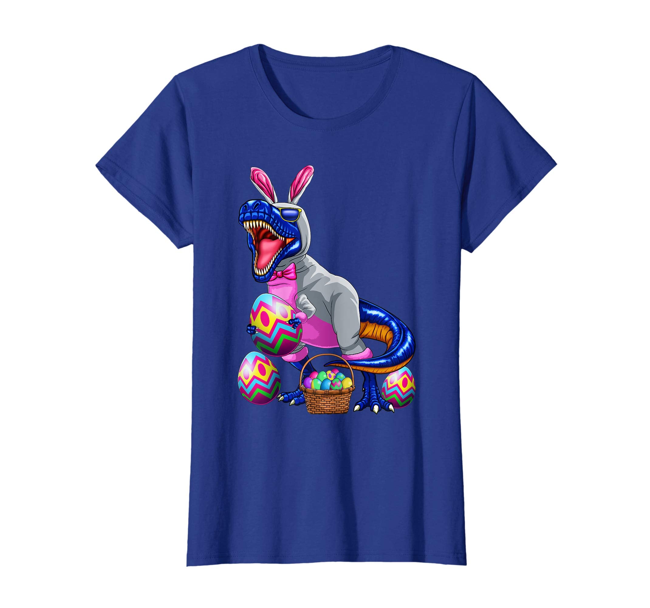 Easter T Rex Dinosaur Shirt Kids Boys Bunny Basket Eggs
