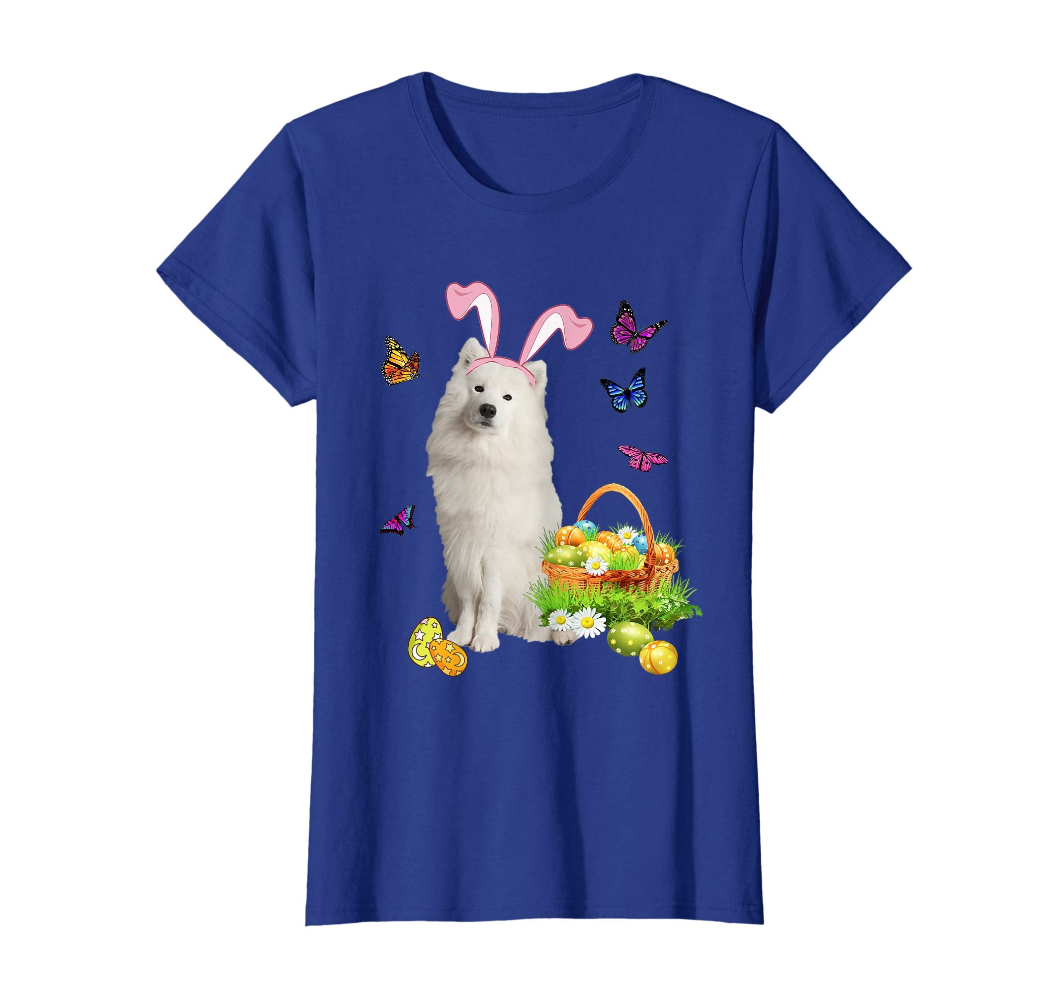 Samoyed Bunny Hat Rabbit Easter Eggs T-Shirt