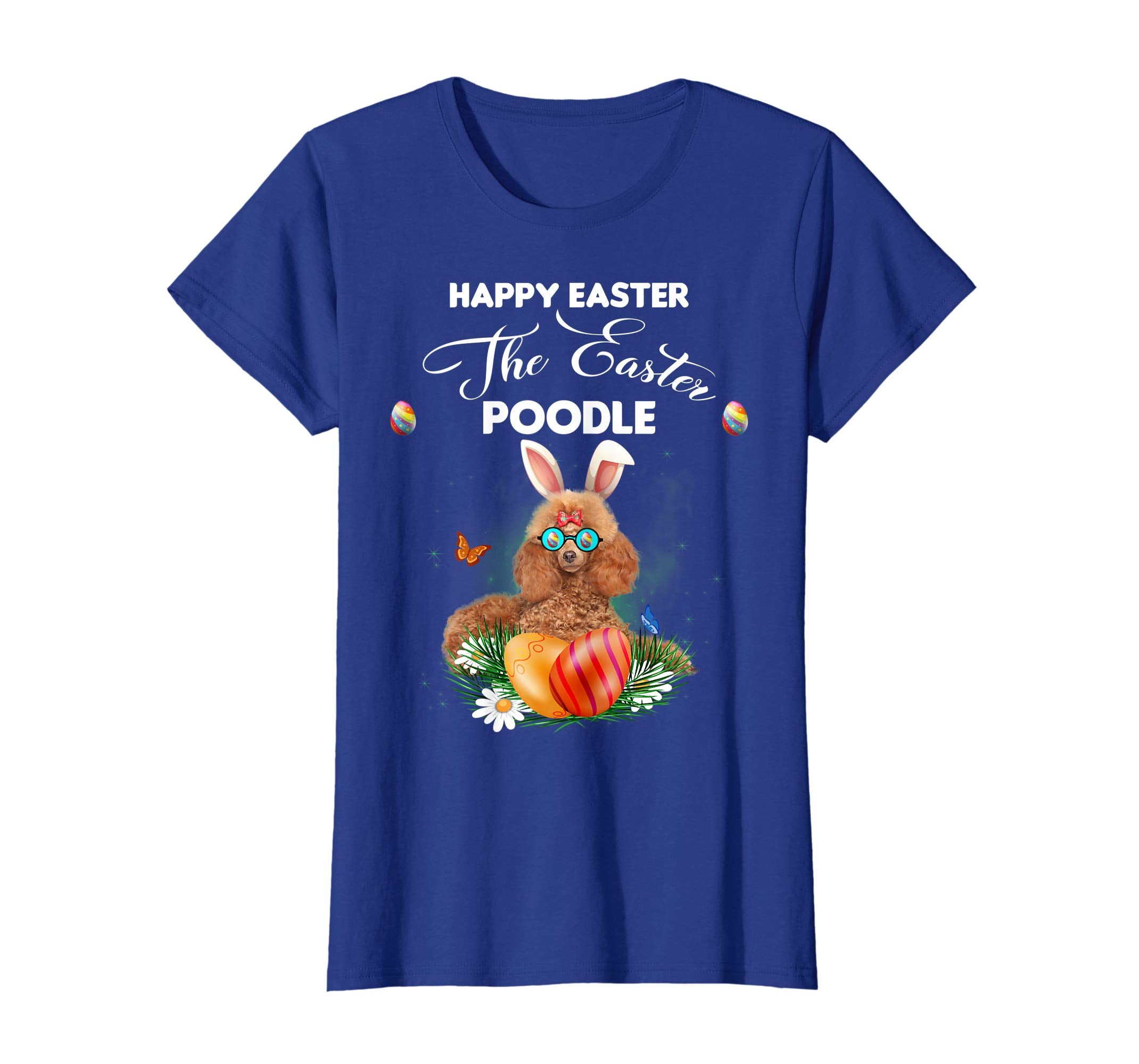 Poodle Dog Sunglass Bunny Happy Easter Day Tshirt