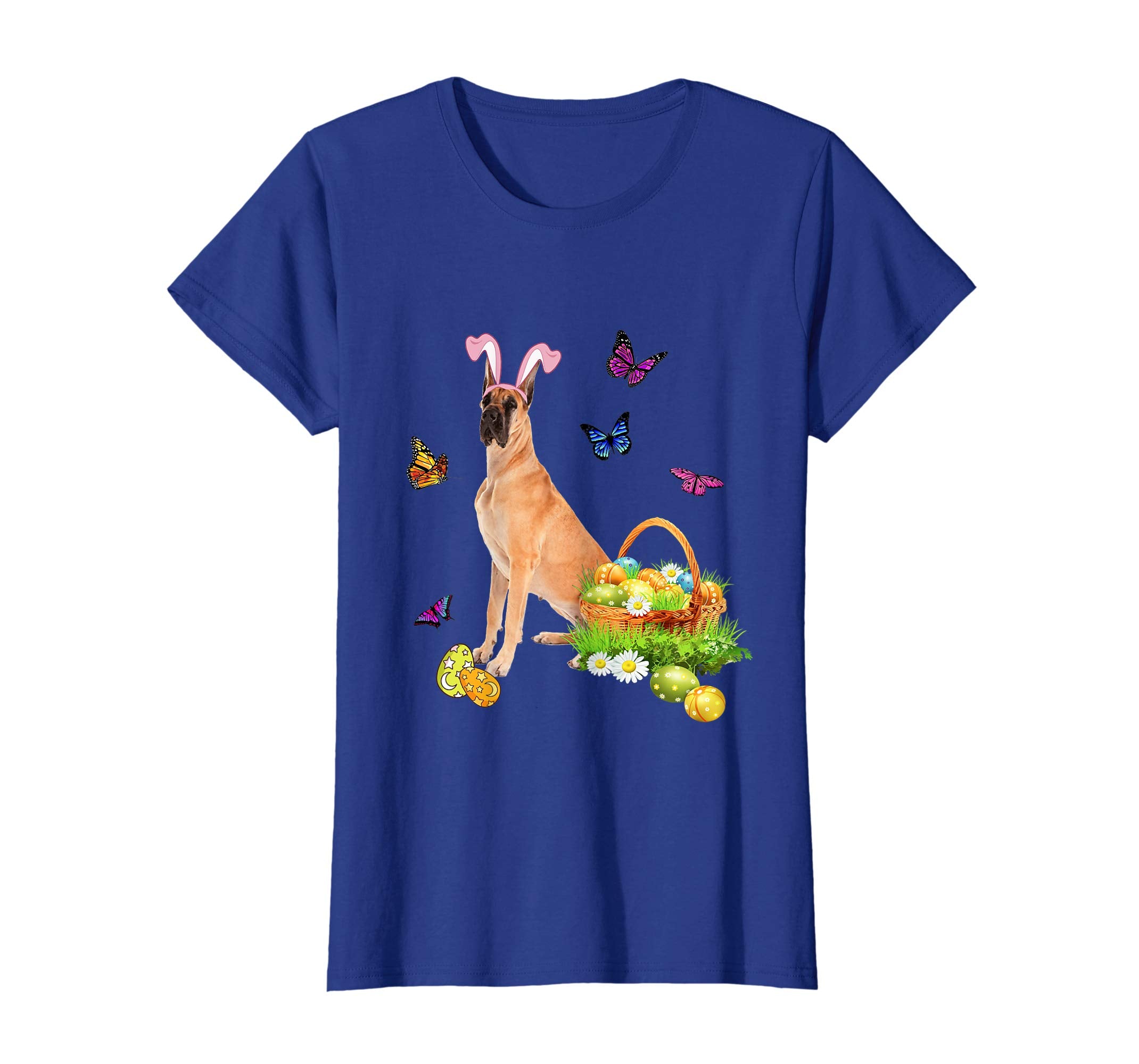 Great Dane Bunny Hat Rabbit Easter Eggs T-Shirt