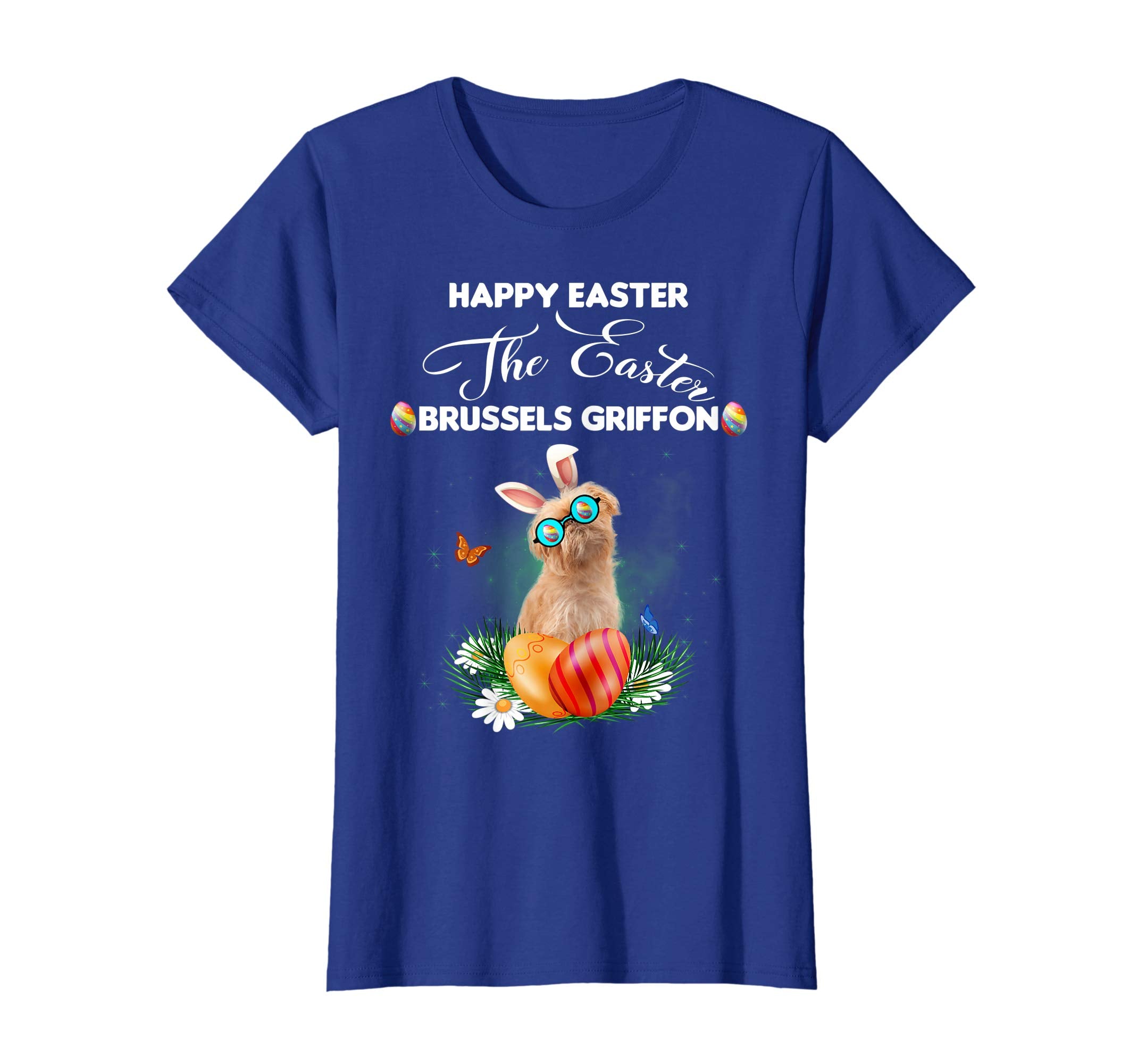 Brussels Griffon Dog Sunglass Bunny Happy Easter Day Tshirt