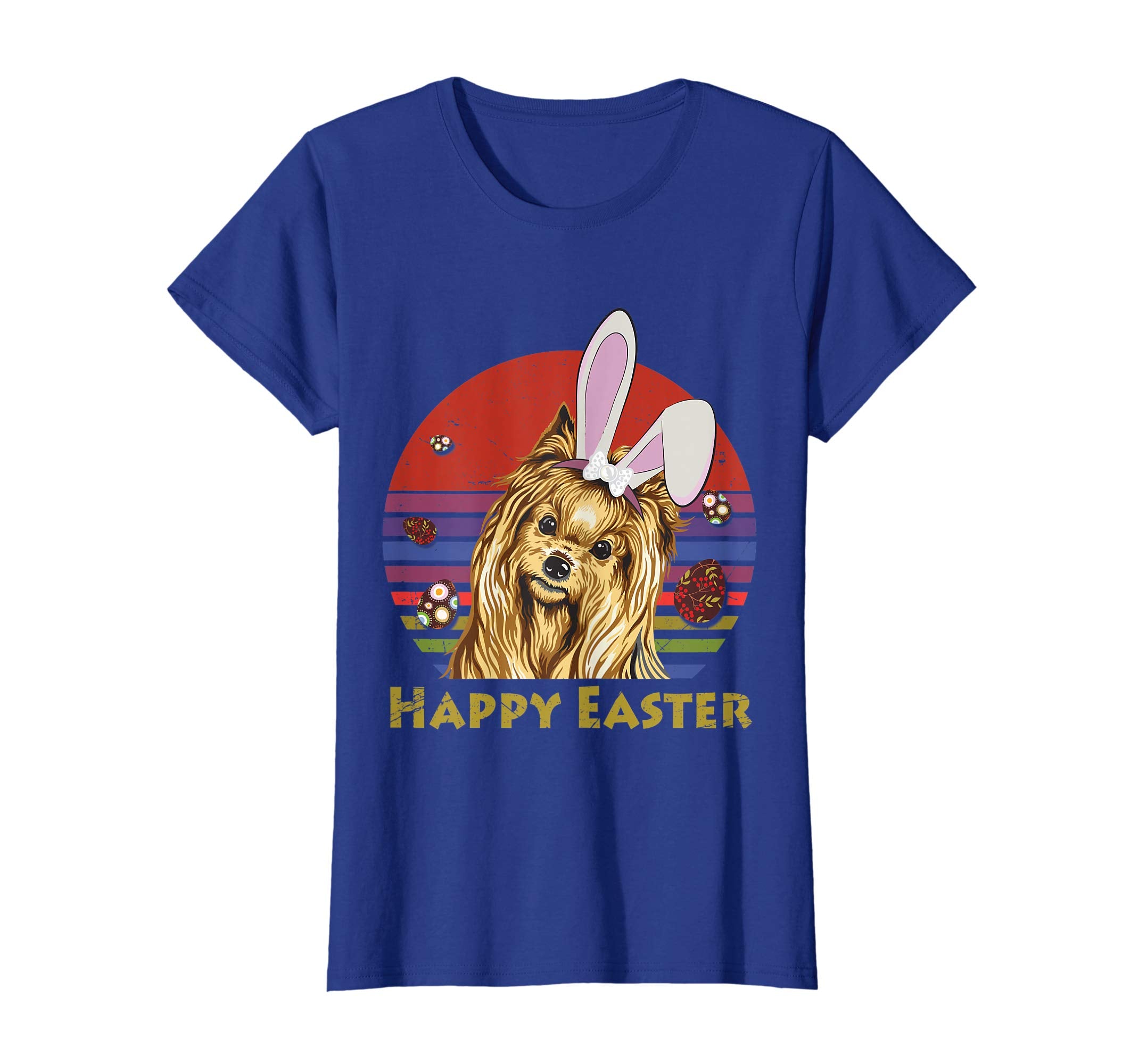 Yorkshire Terrier With Bunny Headband Happy Easter Tshirt