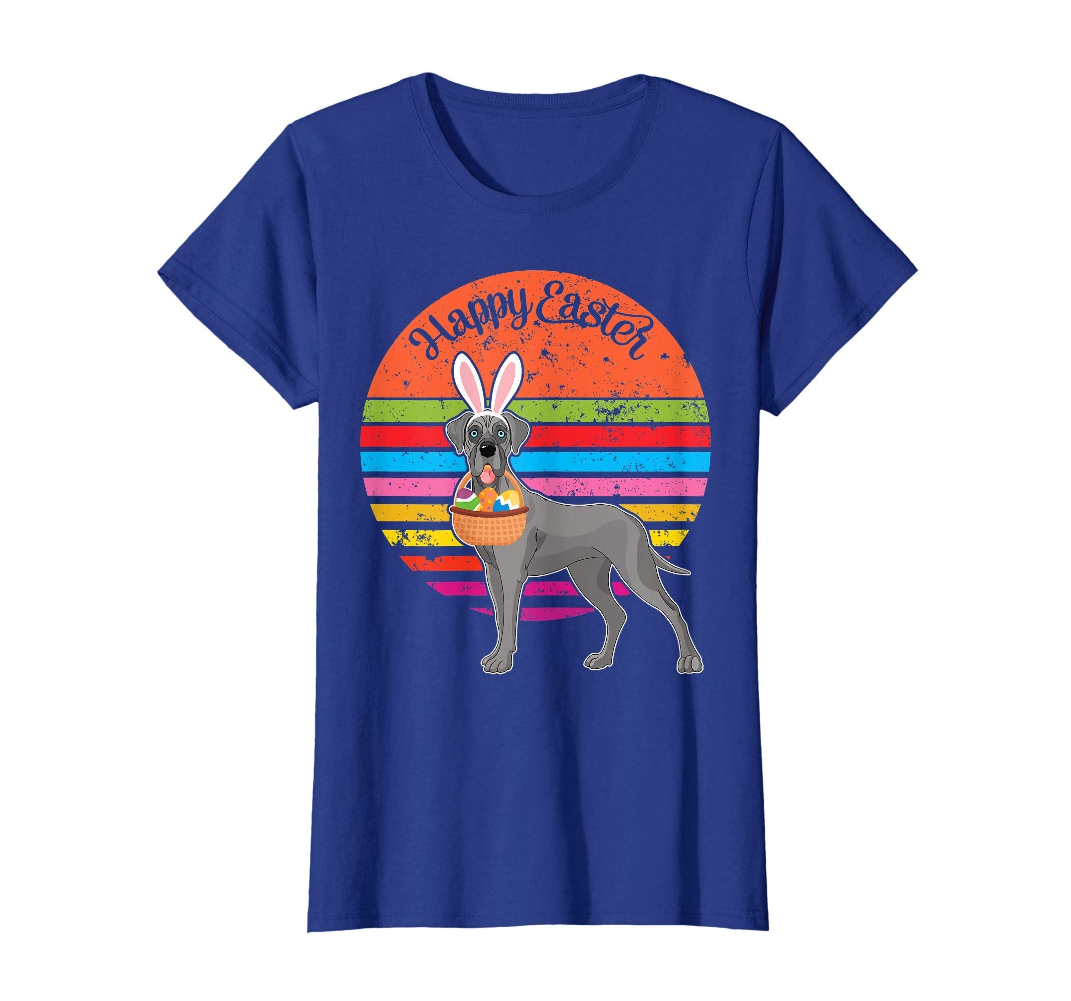 Greatdane Bunny Dog Easter Eggs Happy Easter Vintage Shirt
