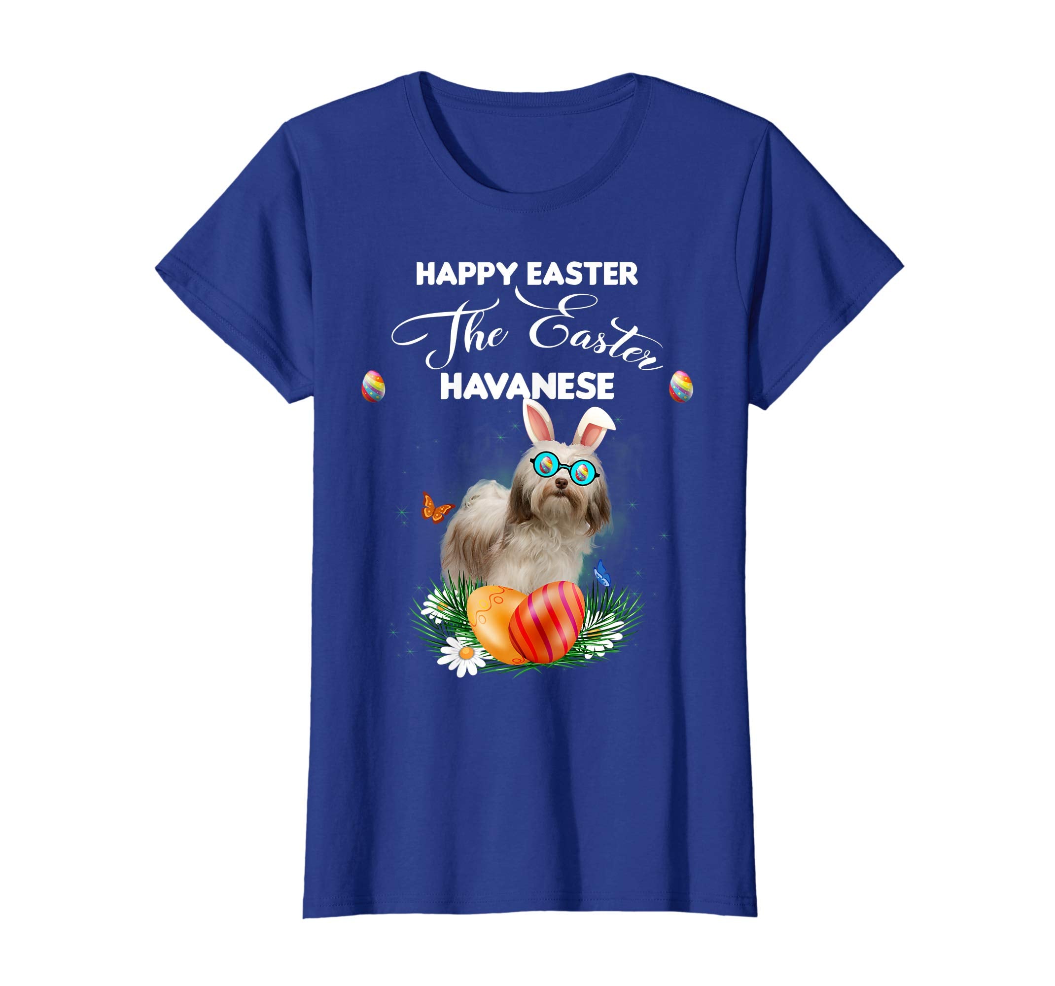 Havanese' Dog Sunglass Bunny Happy Easter Day Tshirt