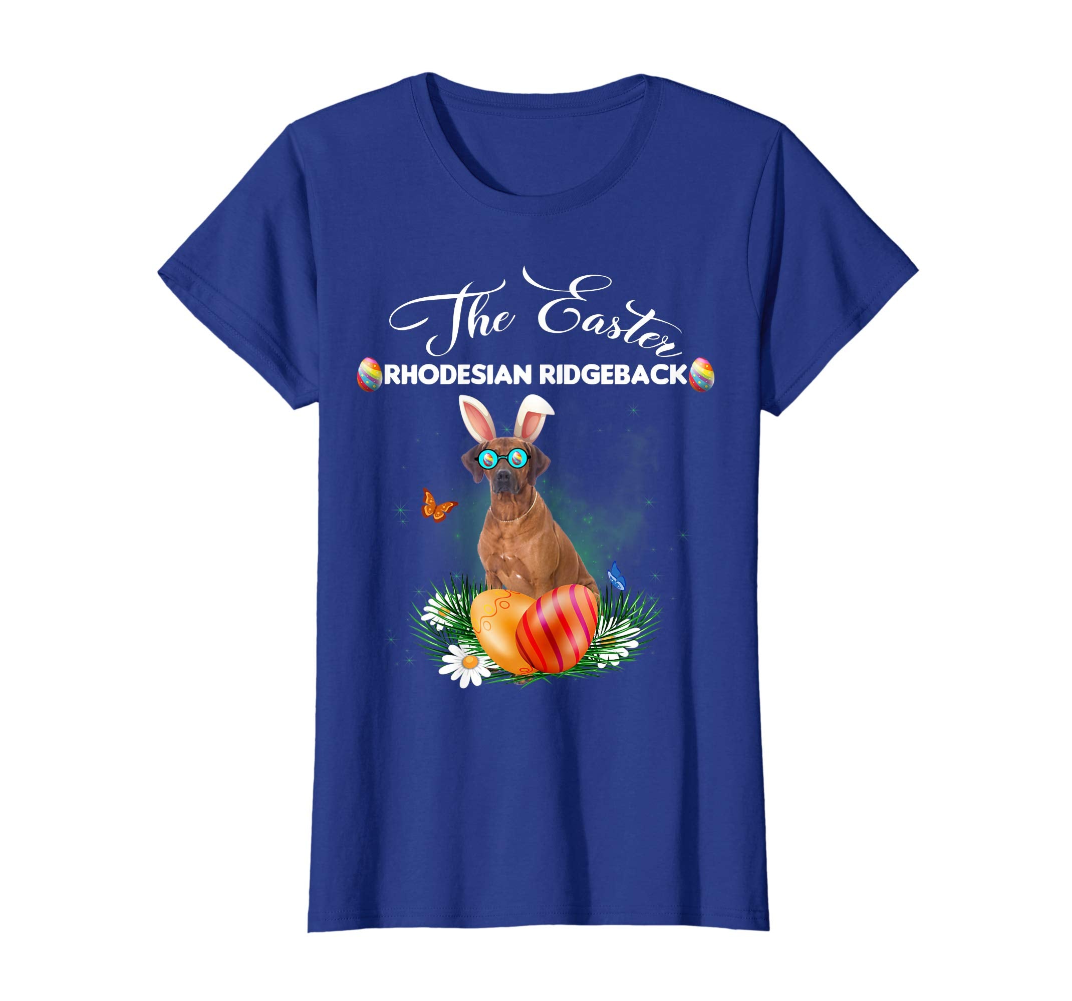Rhodesian Ridgeback Bunny Easter Day Dog Gifts T-Shirt
