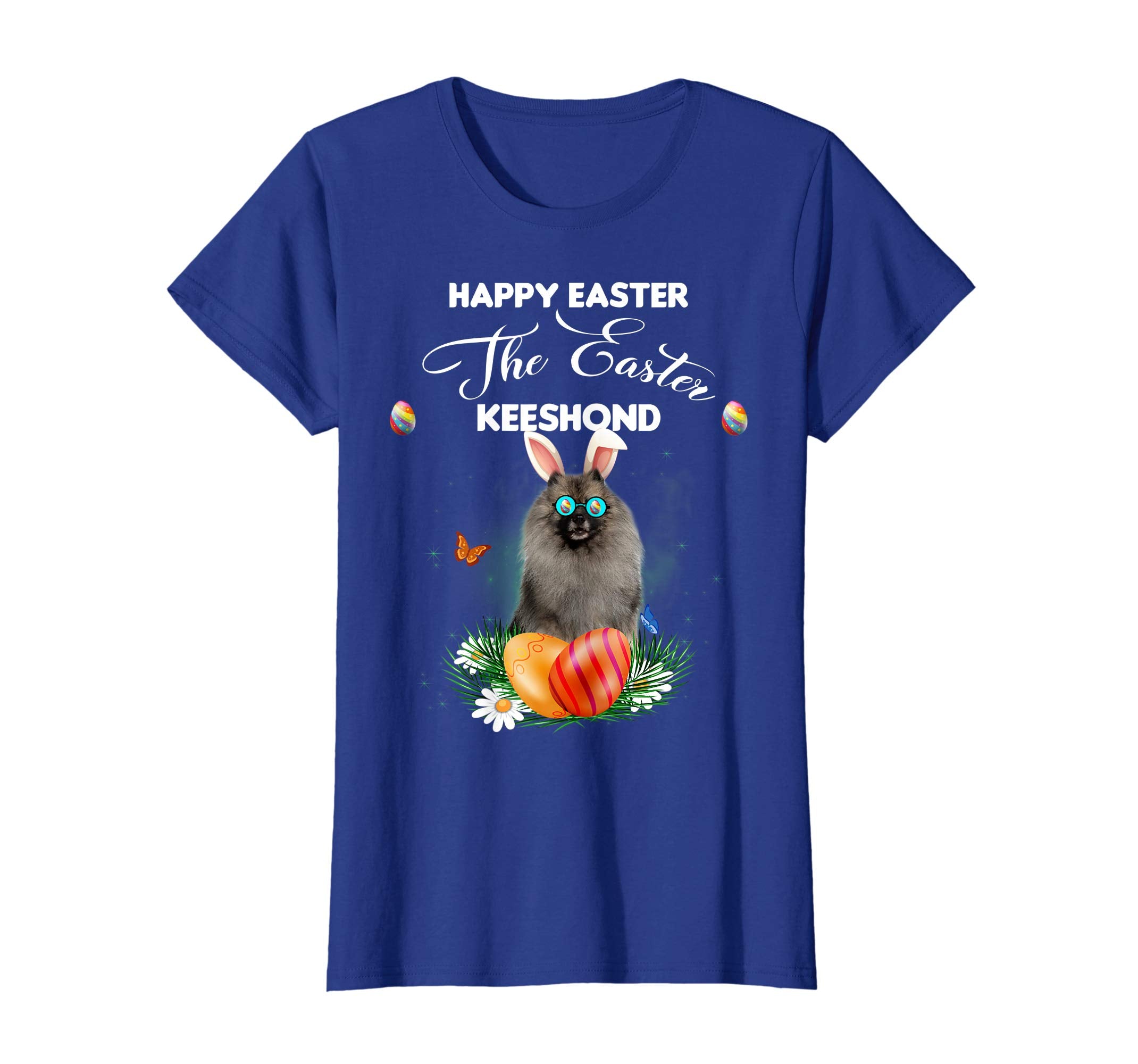 Keeshond Dog Sunglass Bunny Happy Easter Day Tshirt