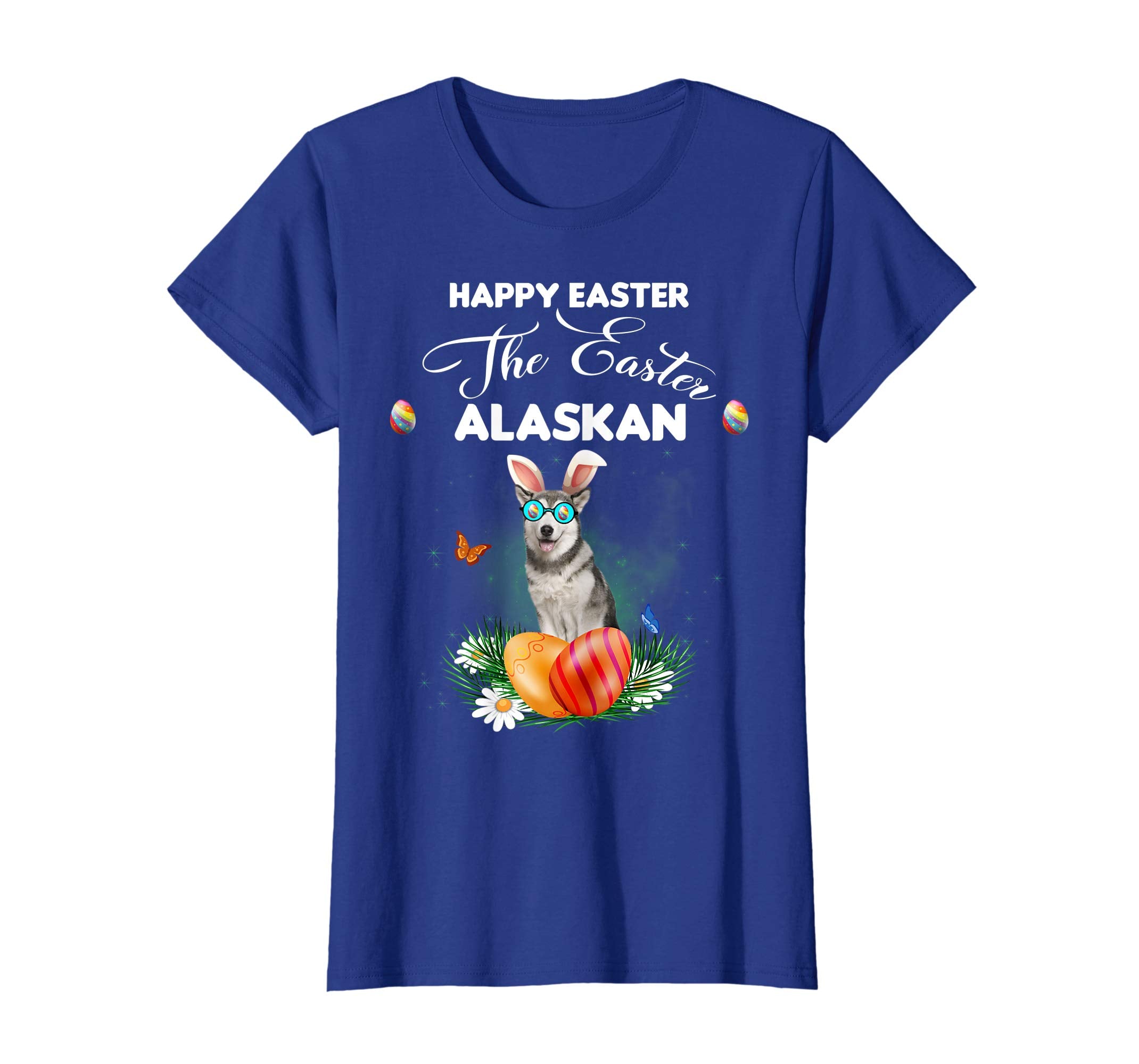 Alaskan Dog Sunglass Bunny Happy Easter Day Tshirt