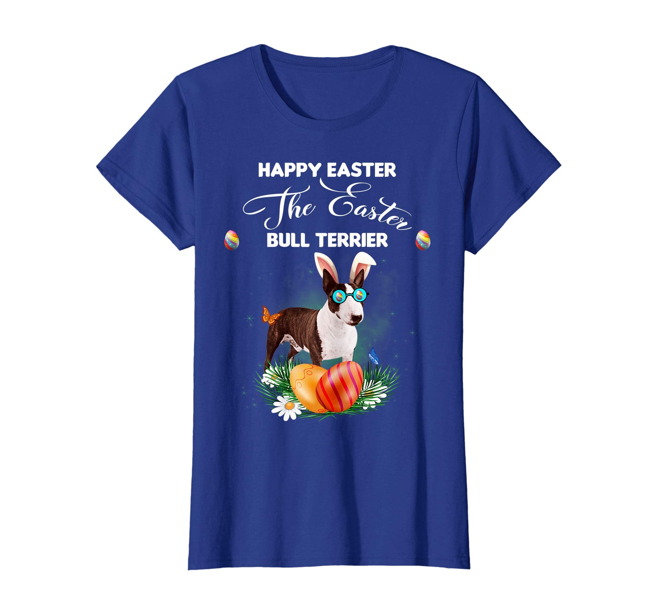 Bull Terrier Dog Sunglass Bunny Happy Easter Day Tshirt