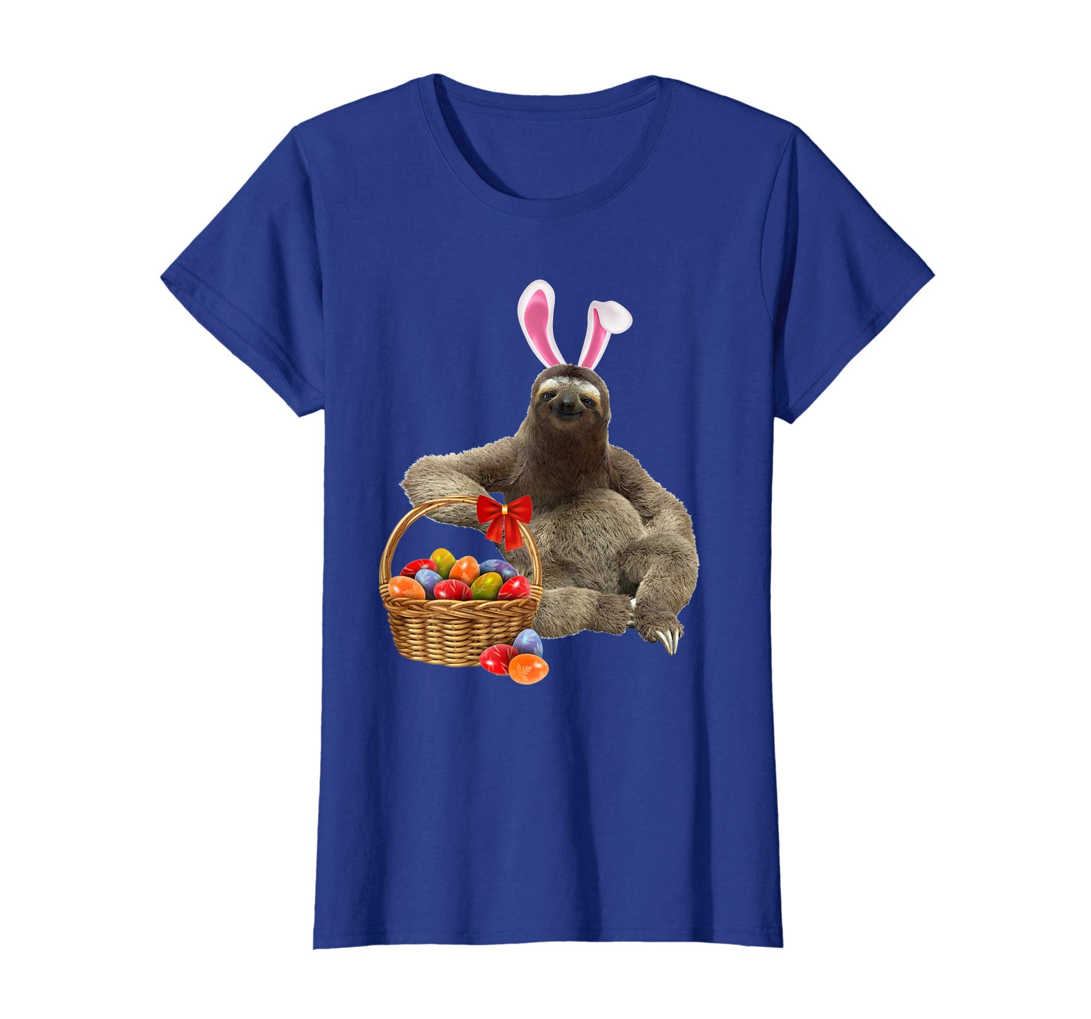 Easter Sloth Shirt Funny Sloth With Bunny Ears and Eggs