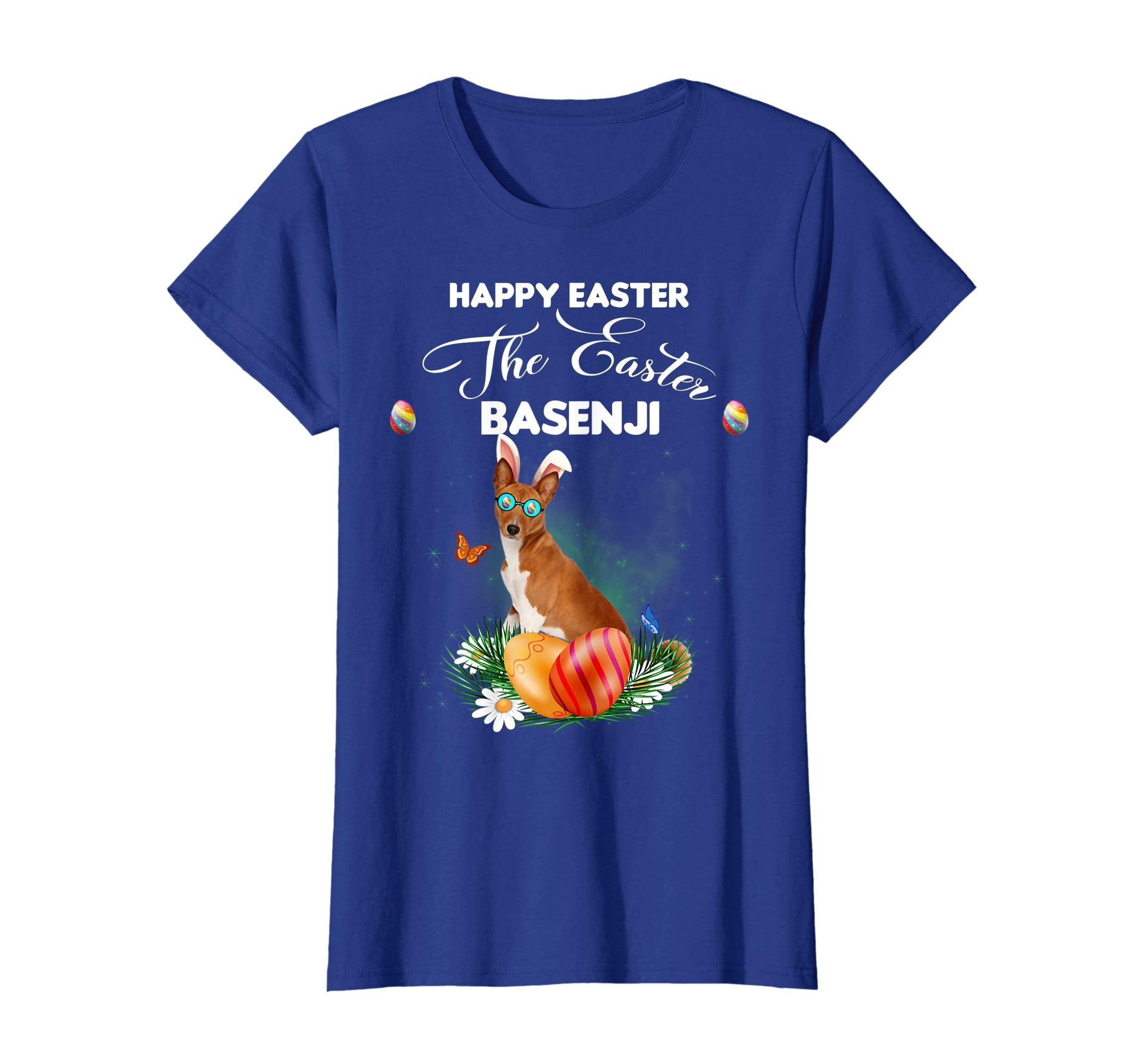 Basenji Dog Sunglass Bunny Happy Easter Day Tshirt