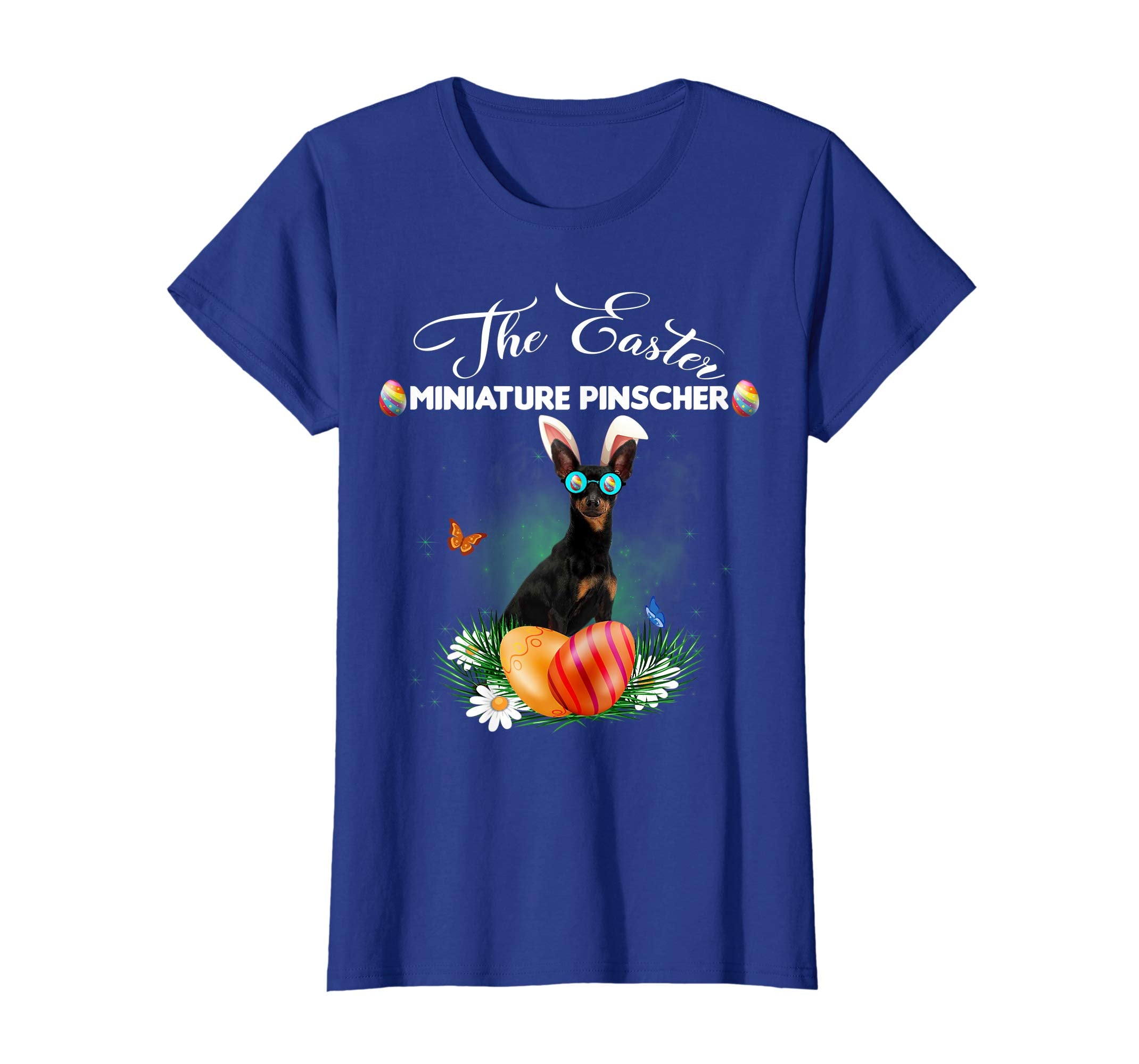 Miniature Pinscher Bunny Easter Day Dog Gifts T-Shirt
