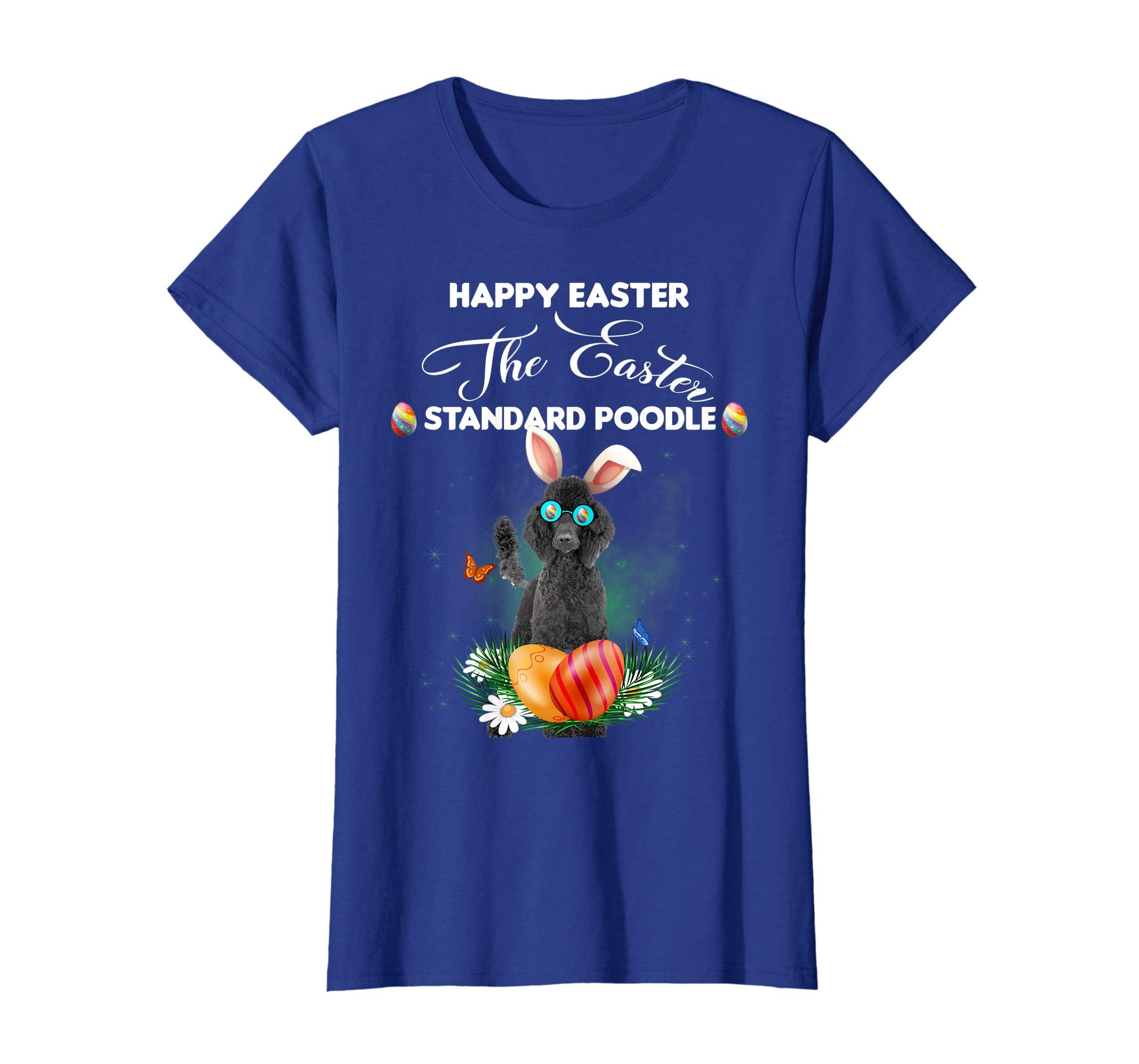 Standard Poodle Dog Sunglass Bunny Happy Easter Day Tshirt
