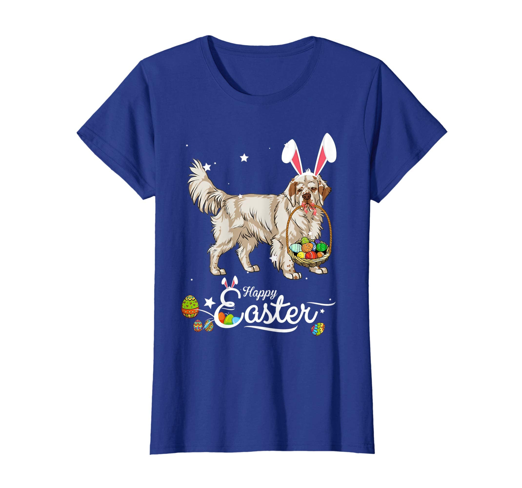 Clumber Spaniel Dog With Bunny Hat Easter Costume T Shirt