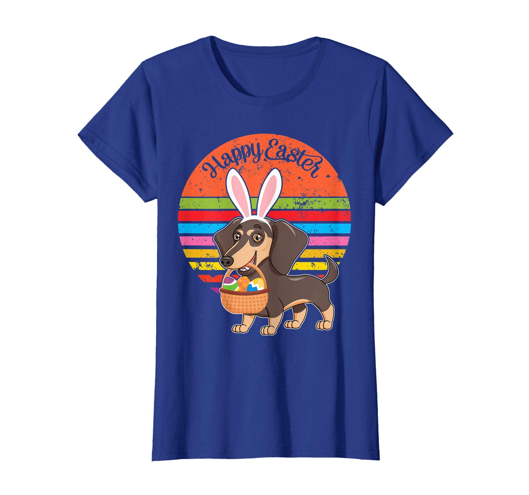 Dachshund Bunny Dog Easter Eggs Happy Easter Vintage Shirt