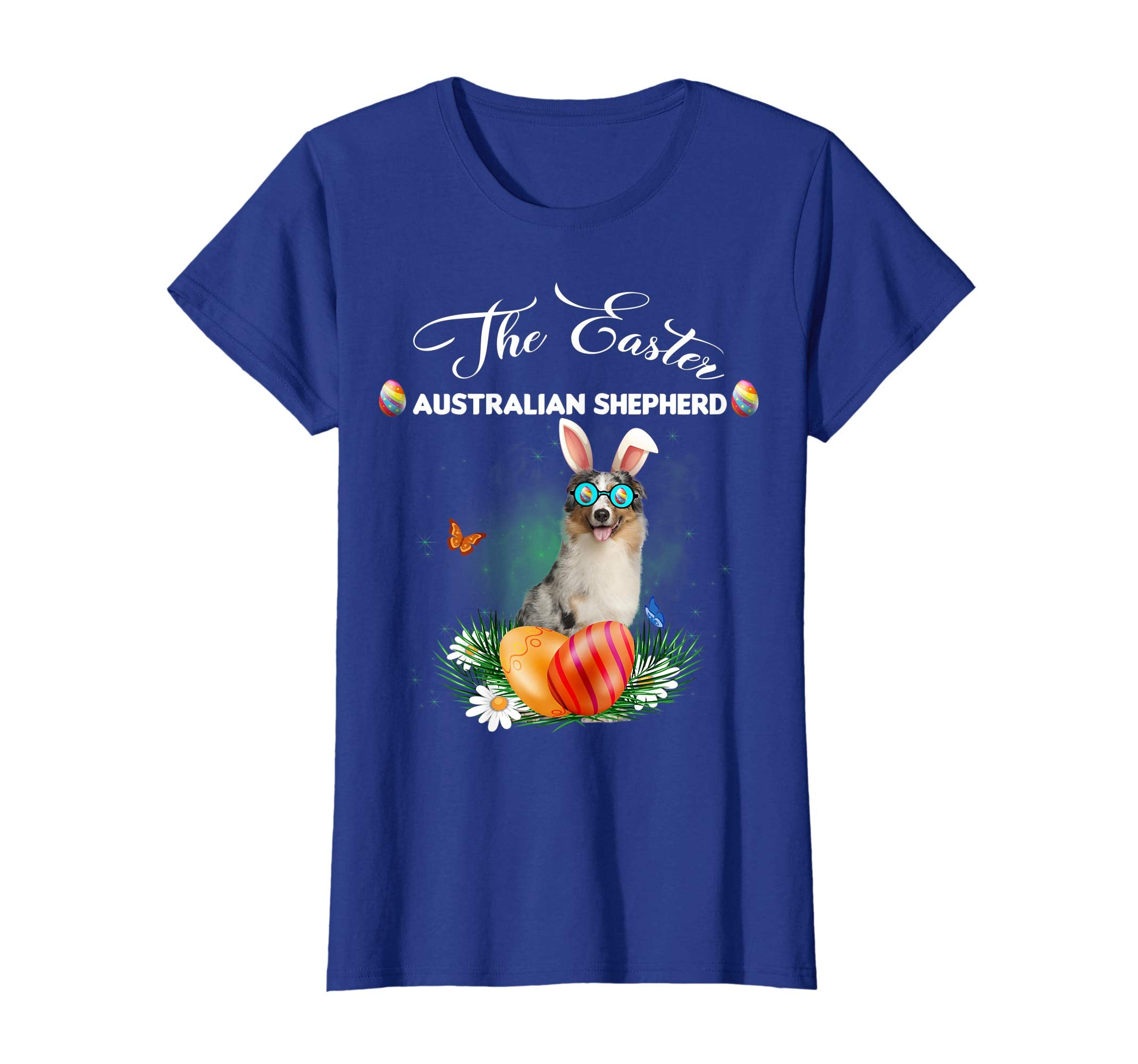 Australian Shepherd Bunny Easter Day Dog Gifts T-Shirt