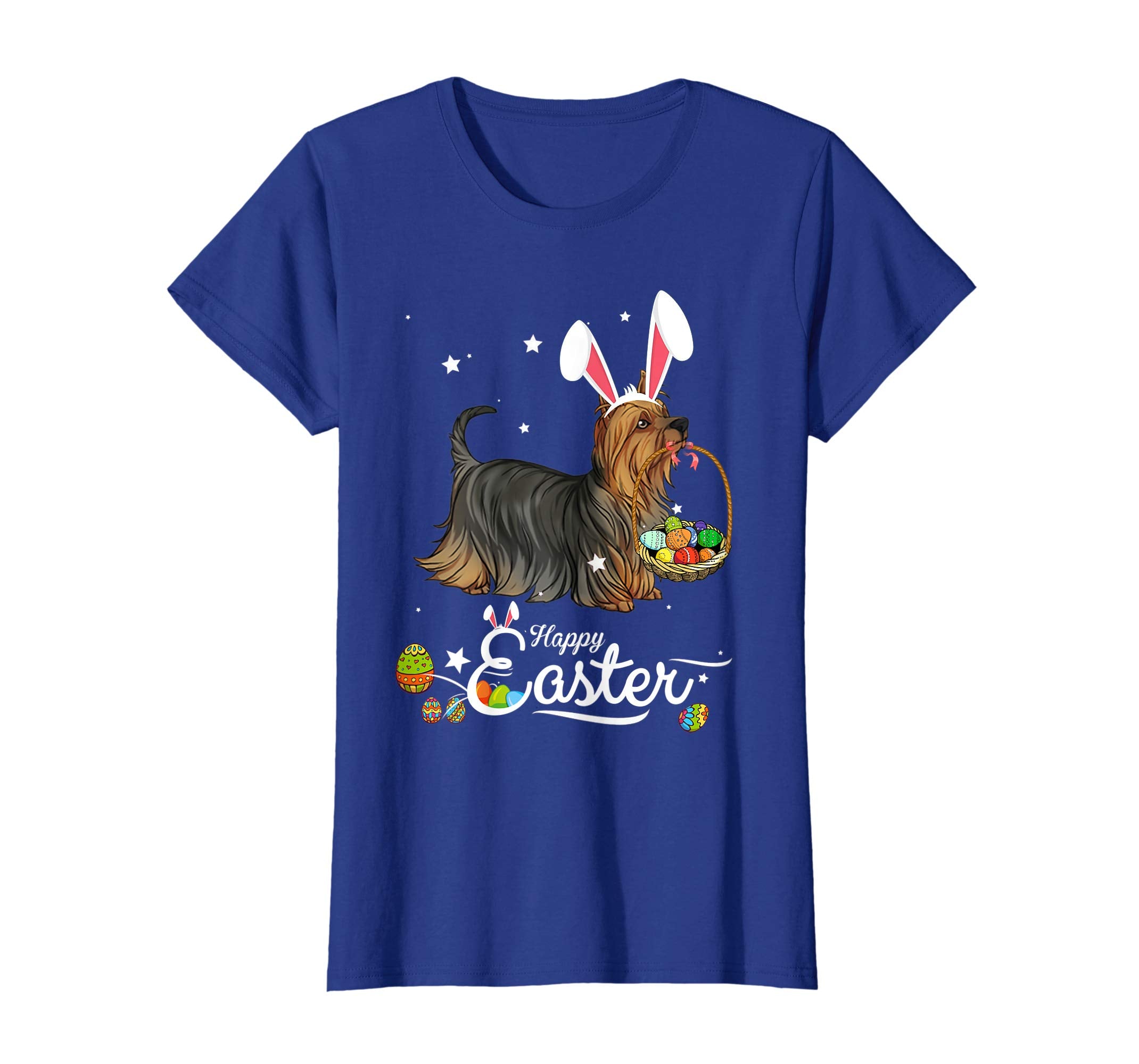 Silky Terrier Dog With Bunny Hat Easter Costume T Shirt