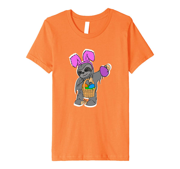 Kids Dabbing Sloth Funny Shirt Cute Easter Basket Gift Boys Girls