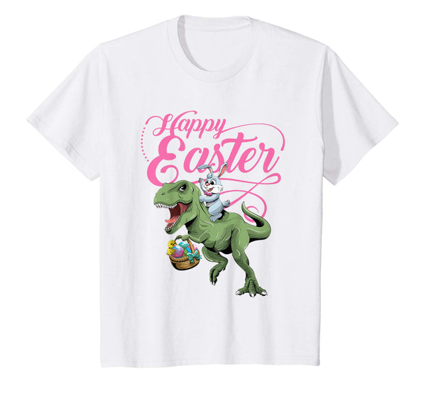 Easter T Shirt for Kids with Cool Bunny and T-rex Egg Hunt