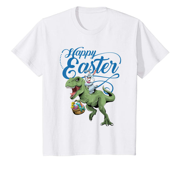 Easter T Shirt for Kids with Cool Bunny and T-rex Egg Hunt
