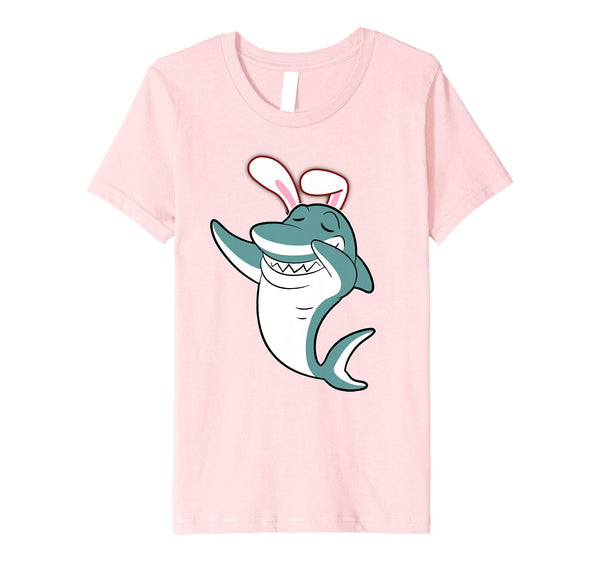 Easter Bunny Dabbing Shark Tshirt Rabbit Ears Animal Gift