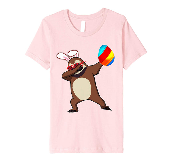 Easter Bunny Dabbing Sloth Tshirt Egg Ears Animal Gift