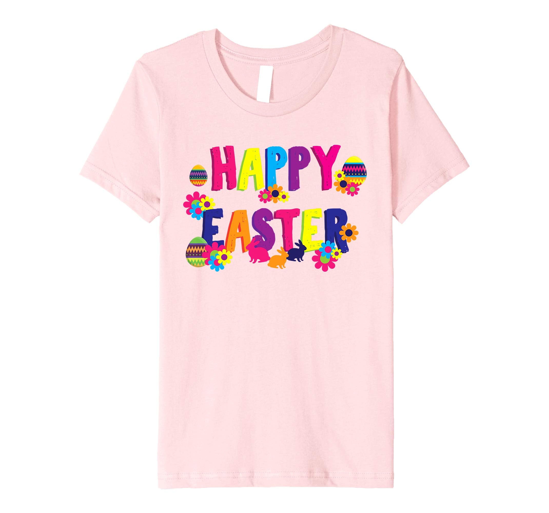 Cute Floral Happy Easter T shirt for Toddler Girls and Women