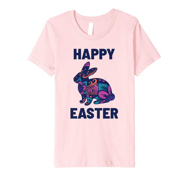 Easter T Shirt with Cute Bunny and Purple Flowers