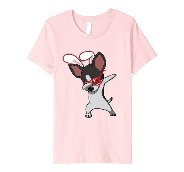 Easter Bunny Dabbing Chihuahua Dog Tshirt Rabbit Ears Gift