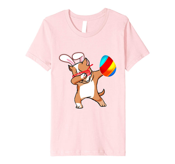 Easter Bunny Dabbing Pitbull Dog Tshirt Egg Ears Animal Gift
