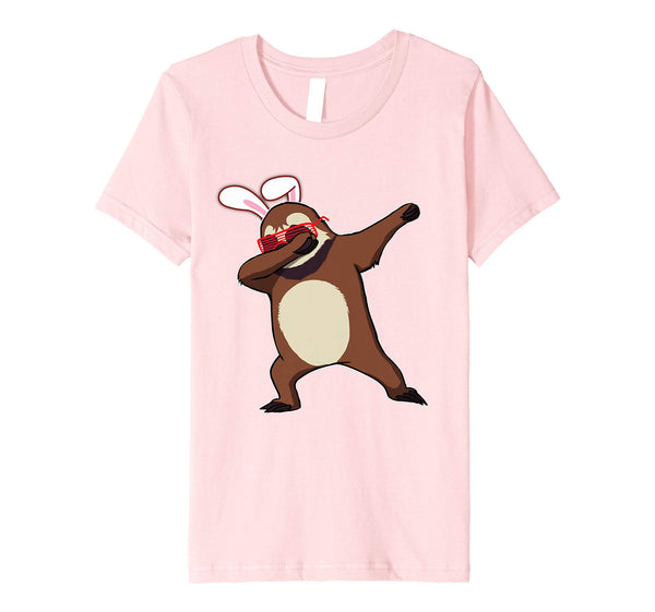 Easter Bunny Dabbing Sloth Tshirt Rabbit Ears Animal Gift