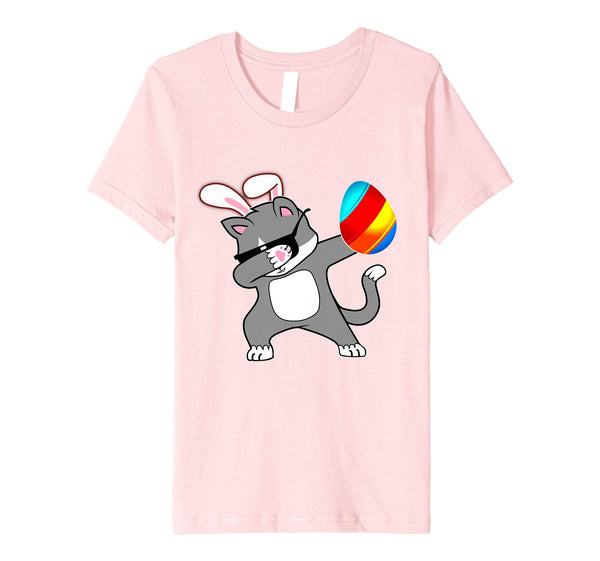 Easter Bunny Dabbing Kitty Cat Tshirt Egg Ears Animal Gift