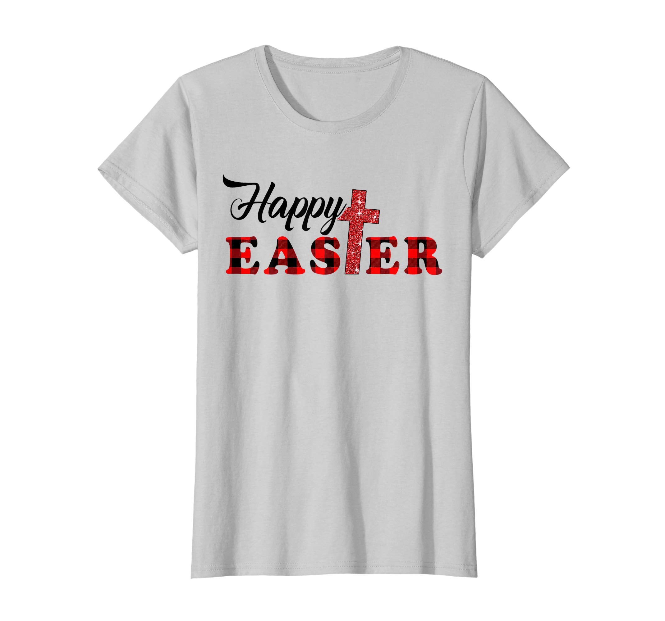Happy Easter buffalo plaid Cross T shirt for Men Women