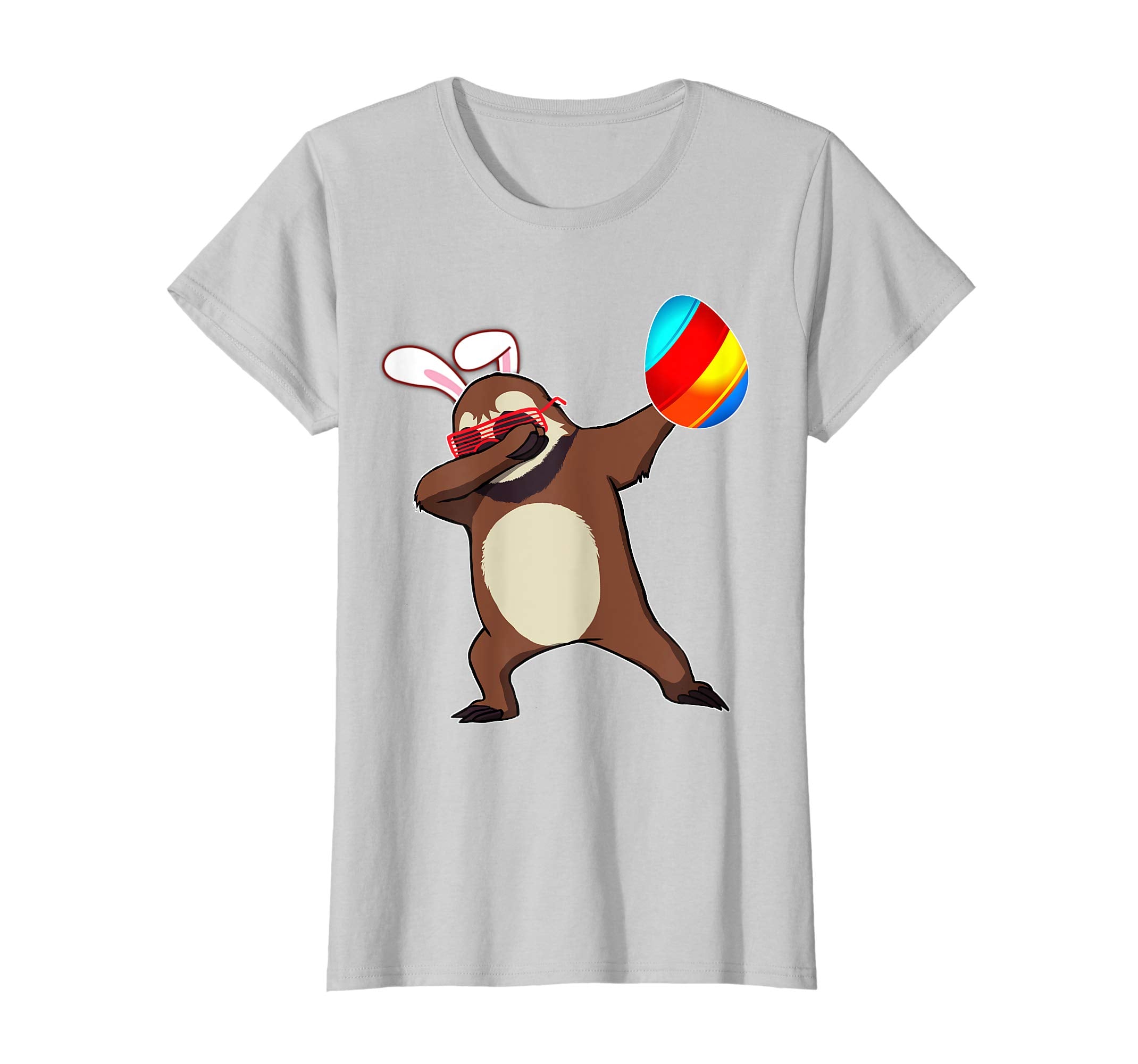 Easter Bunny Dabbing Sloth Tshirt Egg Ears Animal Gift