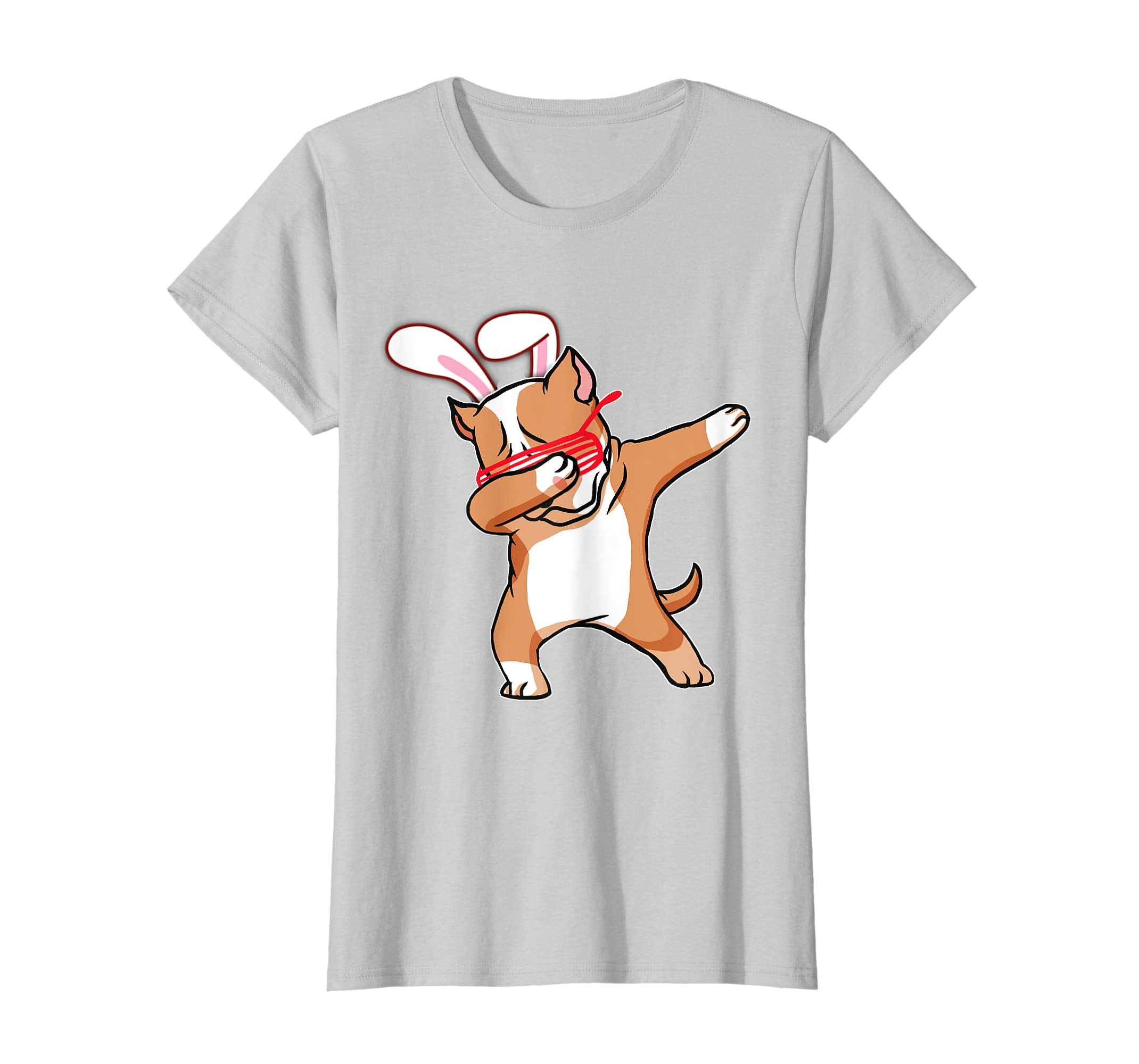 Easter Bunny Dabbing Pitbull Dog Tshirt Rabbit Ears Gift