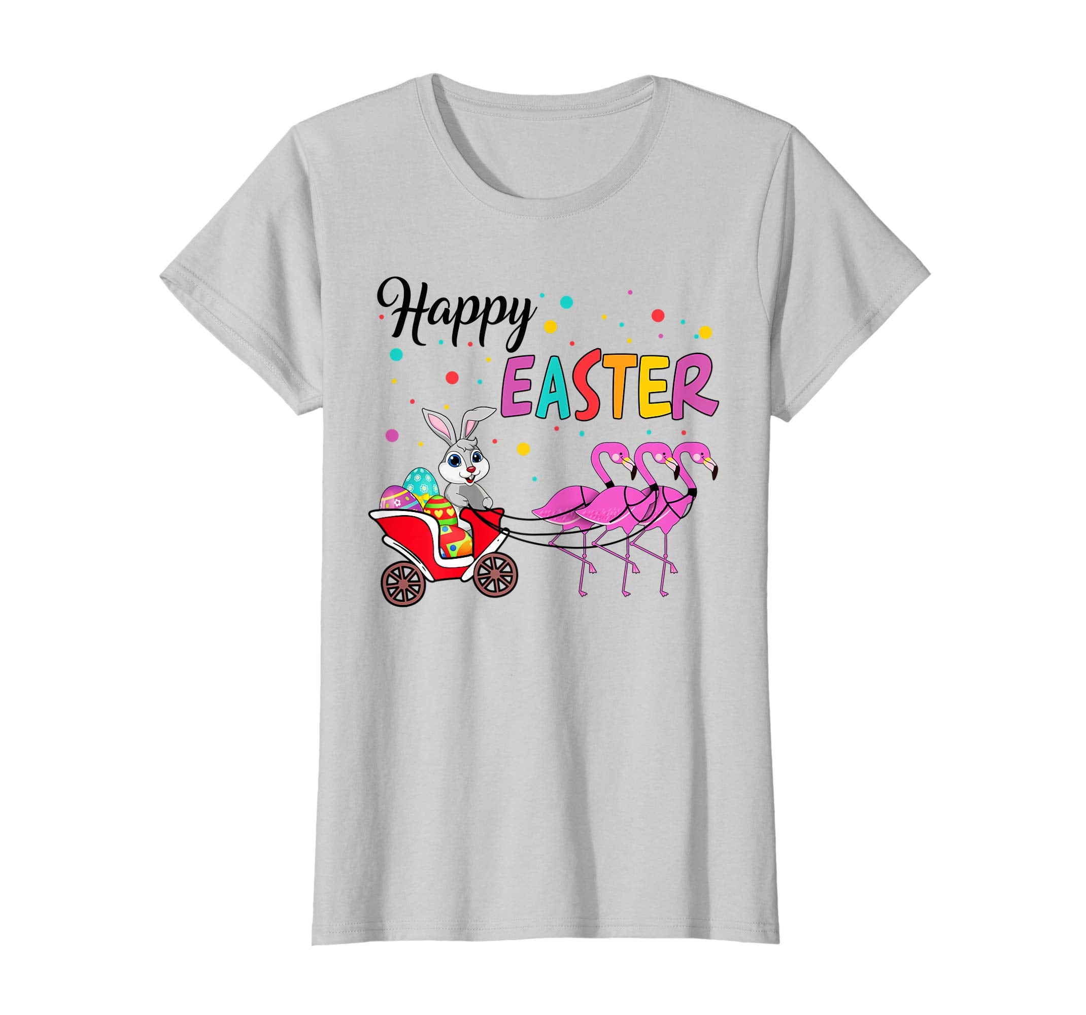 Funny Bunny With Flamingo Happy Easter T-shirt