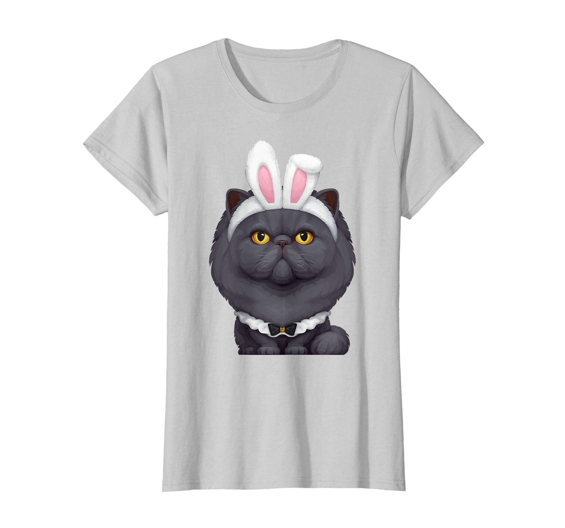 Black Persian Cat in the Easter Bunny Costume T-Shirt