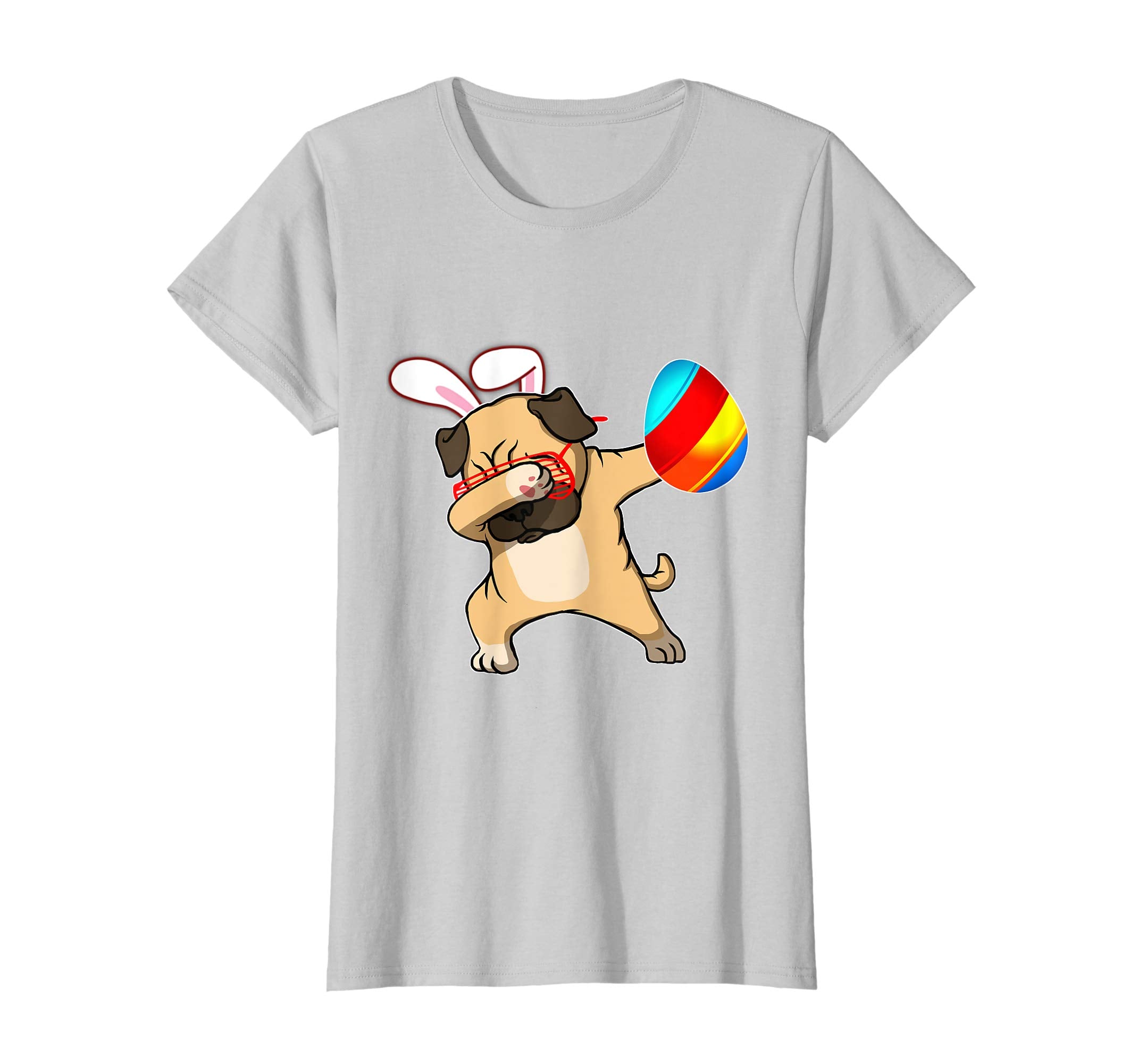 Easter Bunny Dabbing Pug Dog Tshirt Egg Ears Animal Gift