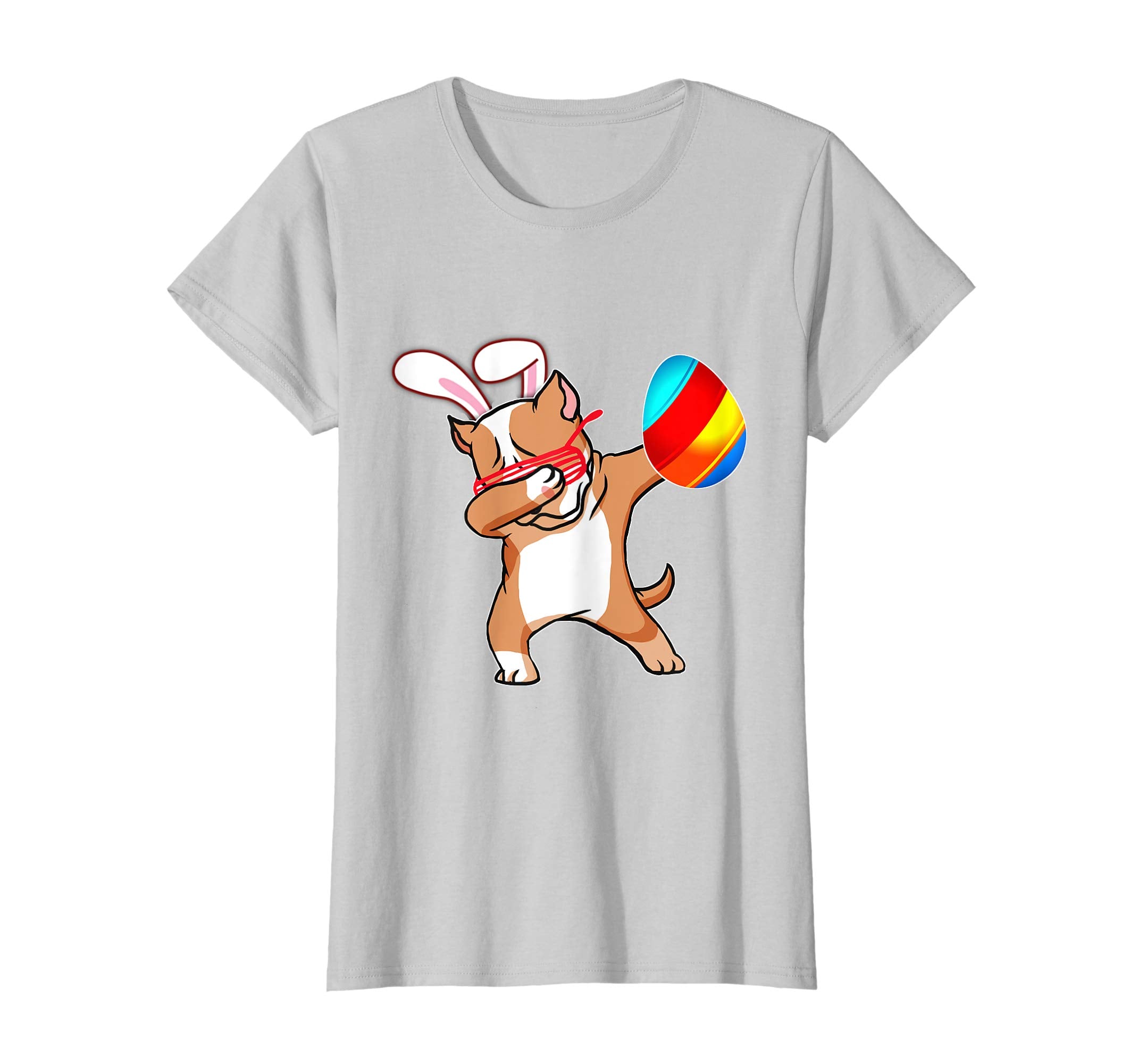 Easter Bunny Dabbing Pitbull Dog Tshirt Egg Ears Animal Gift