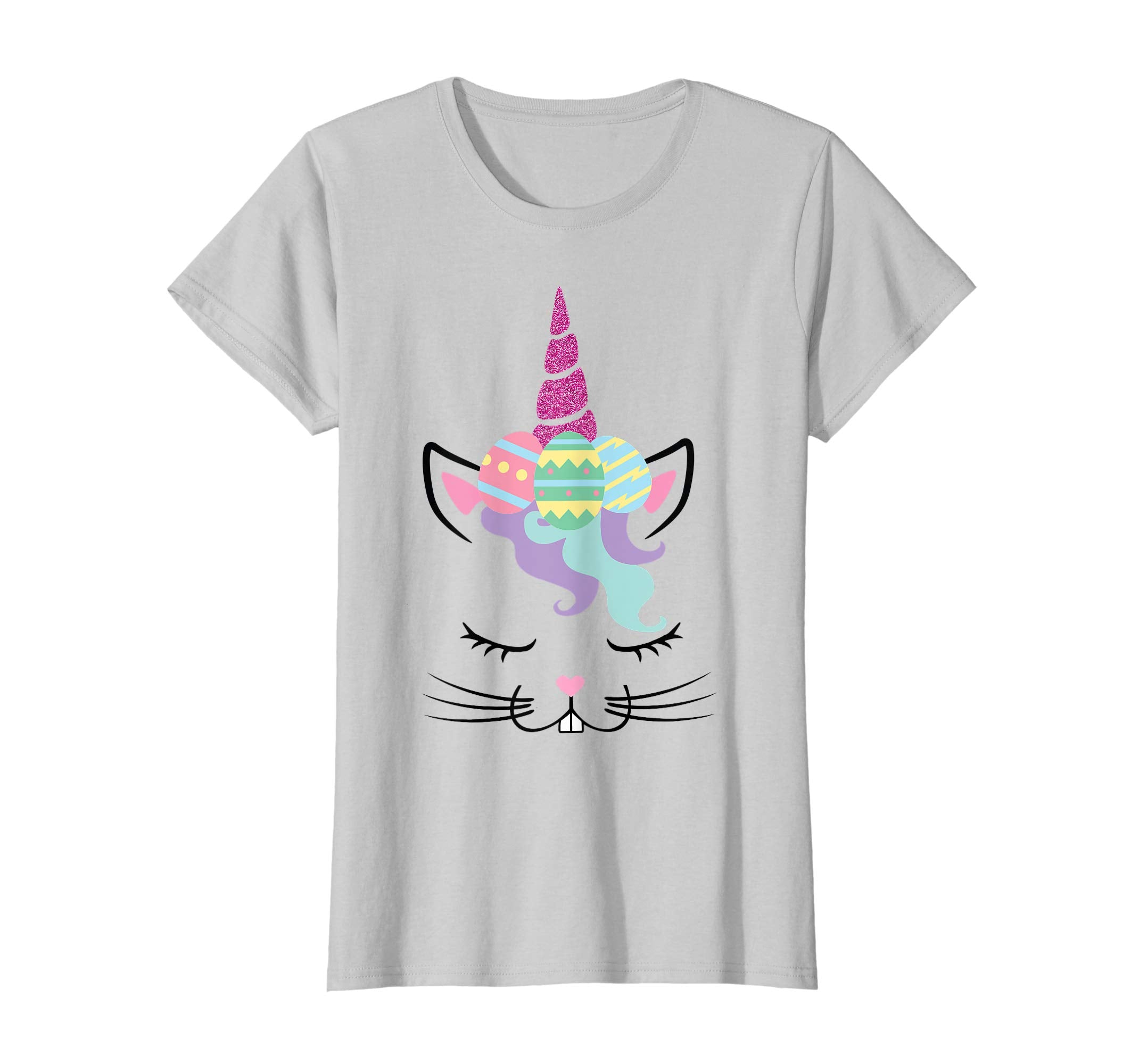 Girls Easter T-Shirt Bunny Rabbit Face Unicorn Shirt Gift
