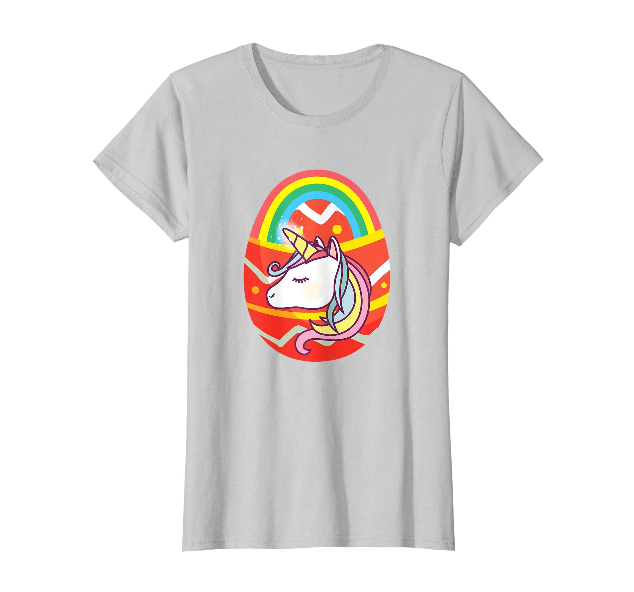 Cute Unicorn Rainbow Easter Bunny Egg T-Shirt for Kids Girls