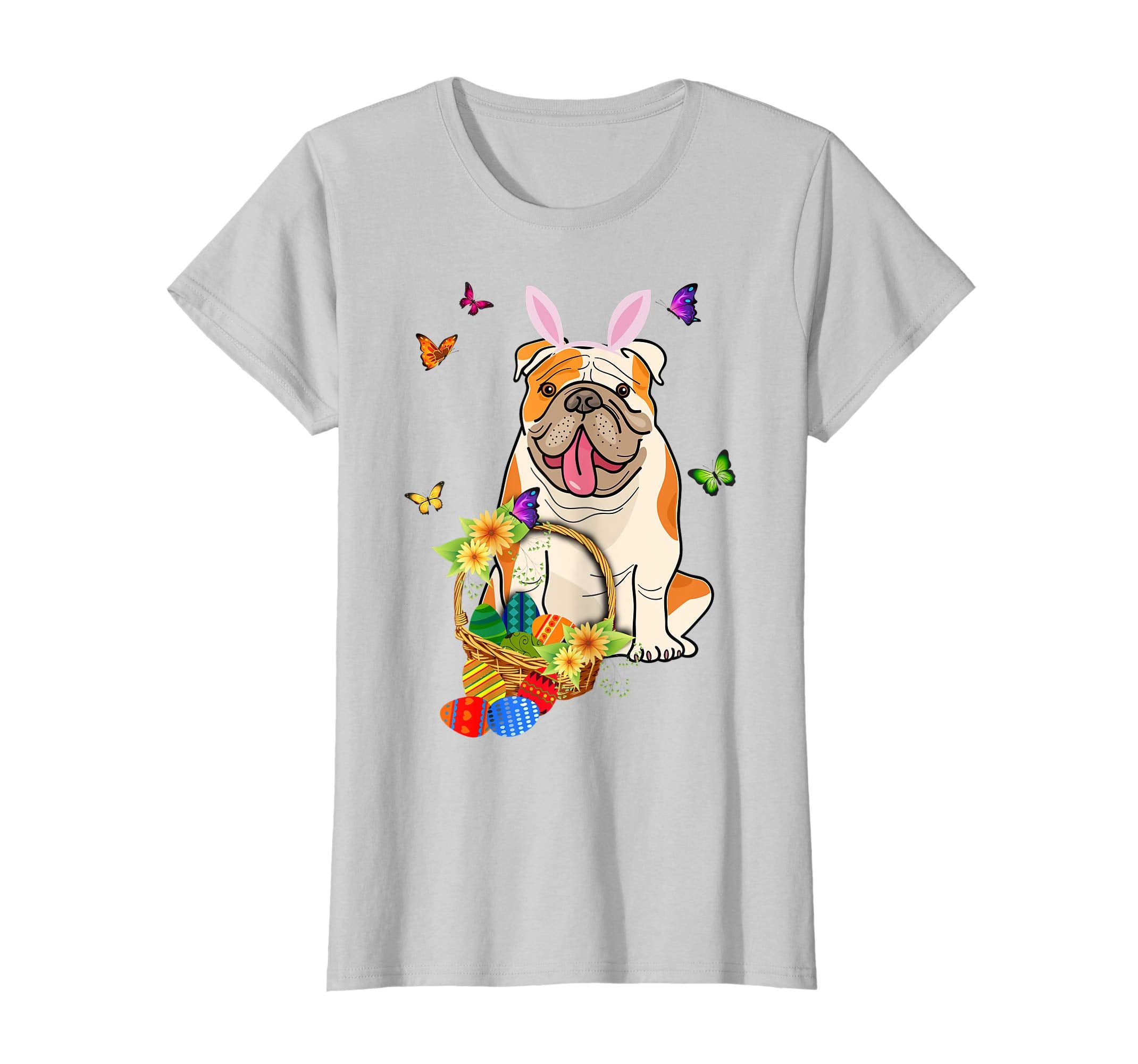 Bulldog Bunny Hat Rabbit Easter Eggs Shirt