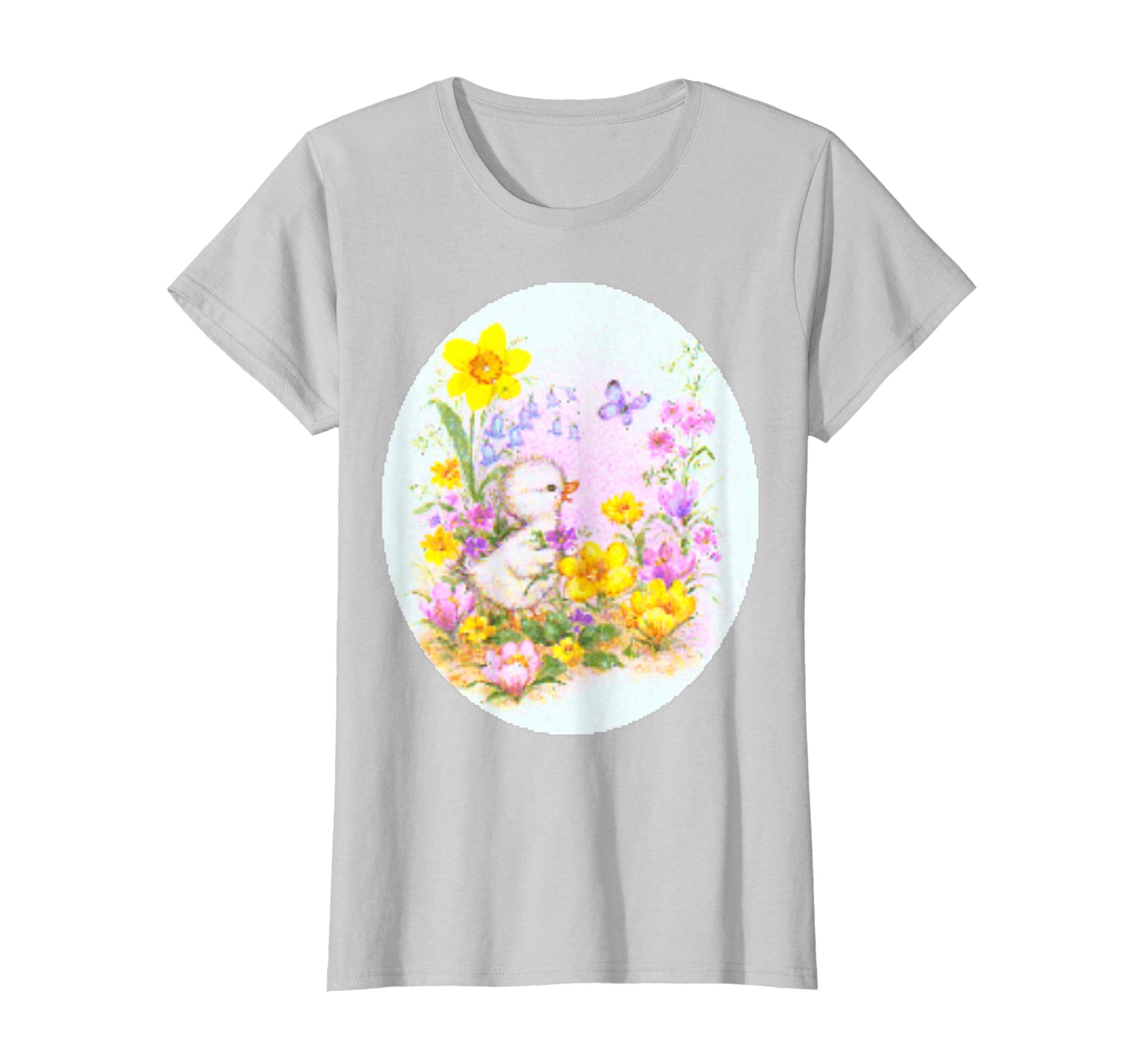Cute Easter Duckling Chick and Flowers Standard T Shirts