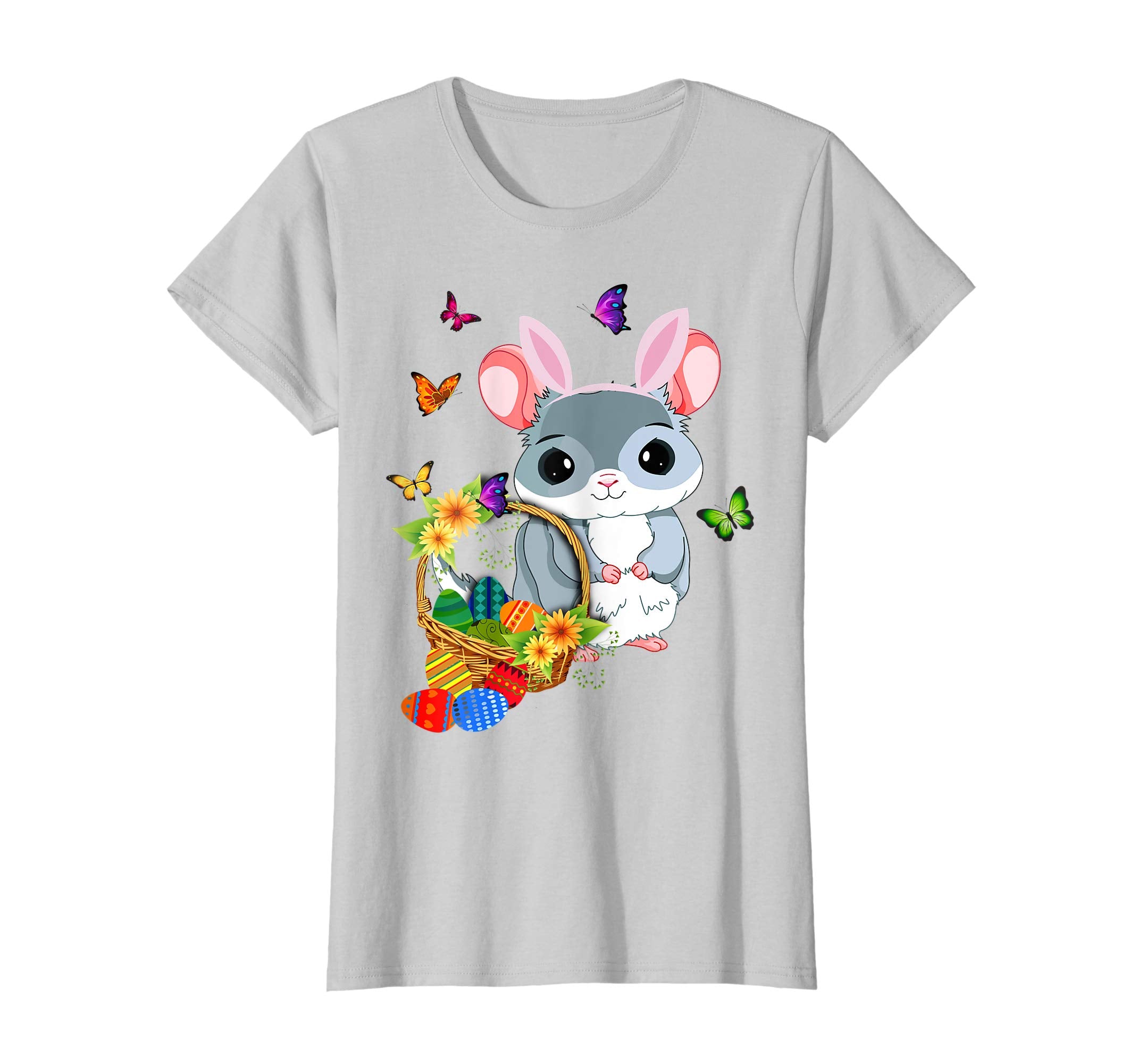 Chinchilla Bunny Hat Rabbit Easter Eggs Shirt