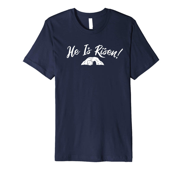 Mens He Is Risen Christian Easter Shirt