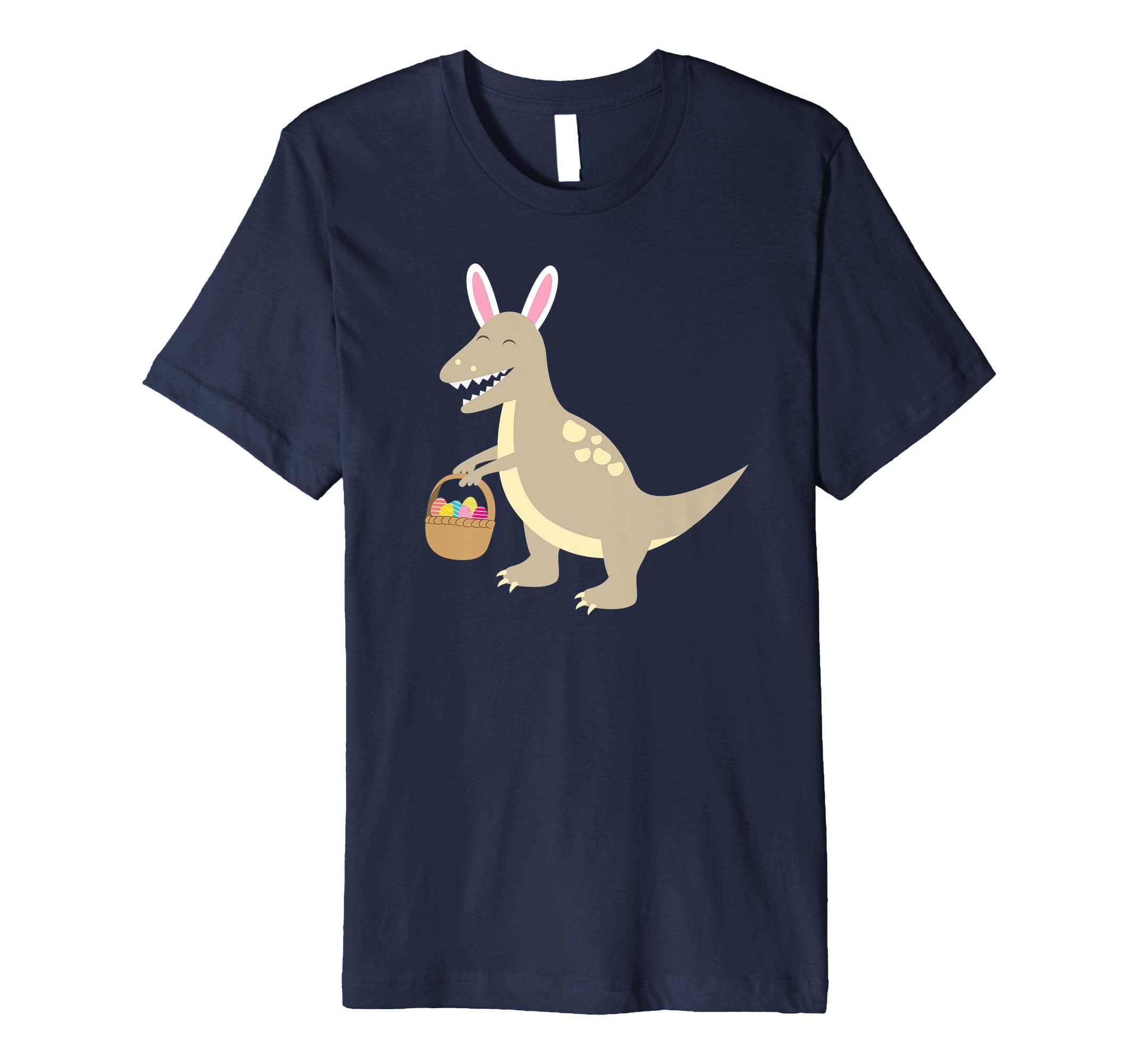 Velociraptor With Bunny Ears T Shirt Basket Of Easter Egg